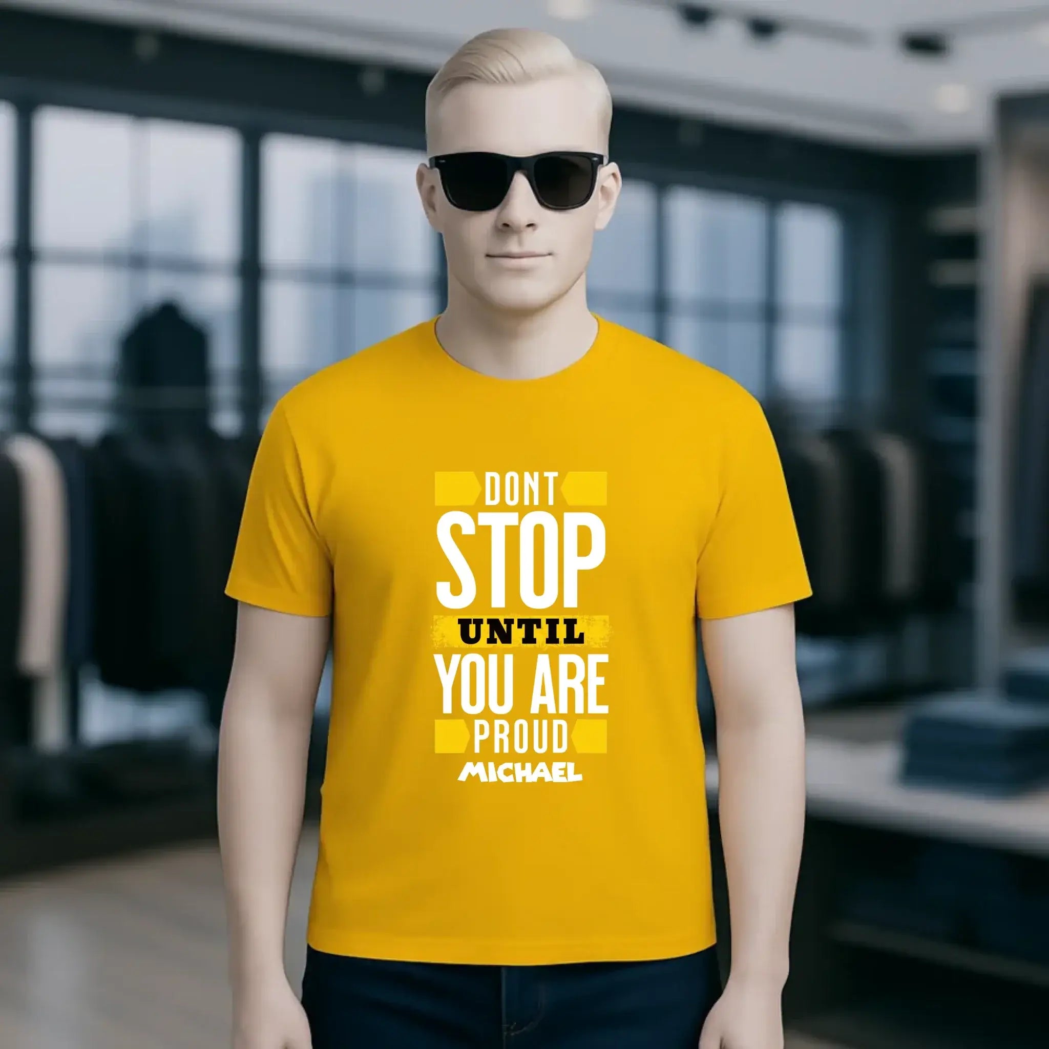 Don´t stop until you proud + Text • Unisex Premium T-Shirt XS-5XL aus Bio-Baumwolle für Damen & Herren • Exklusivdesign • personalisiert