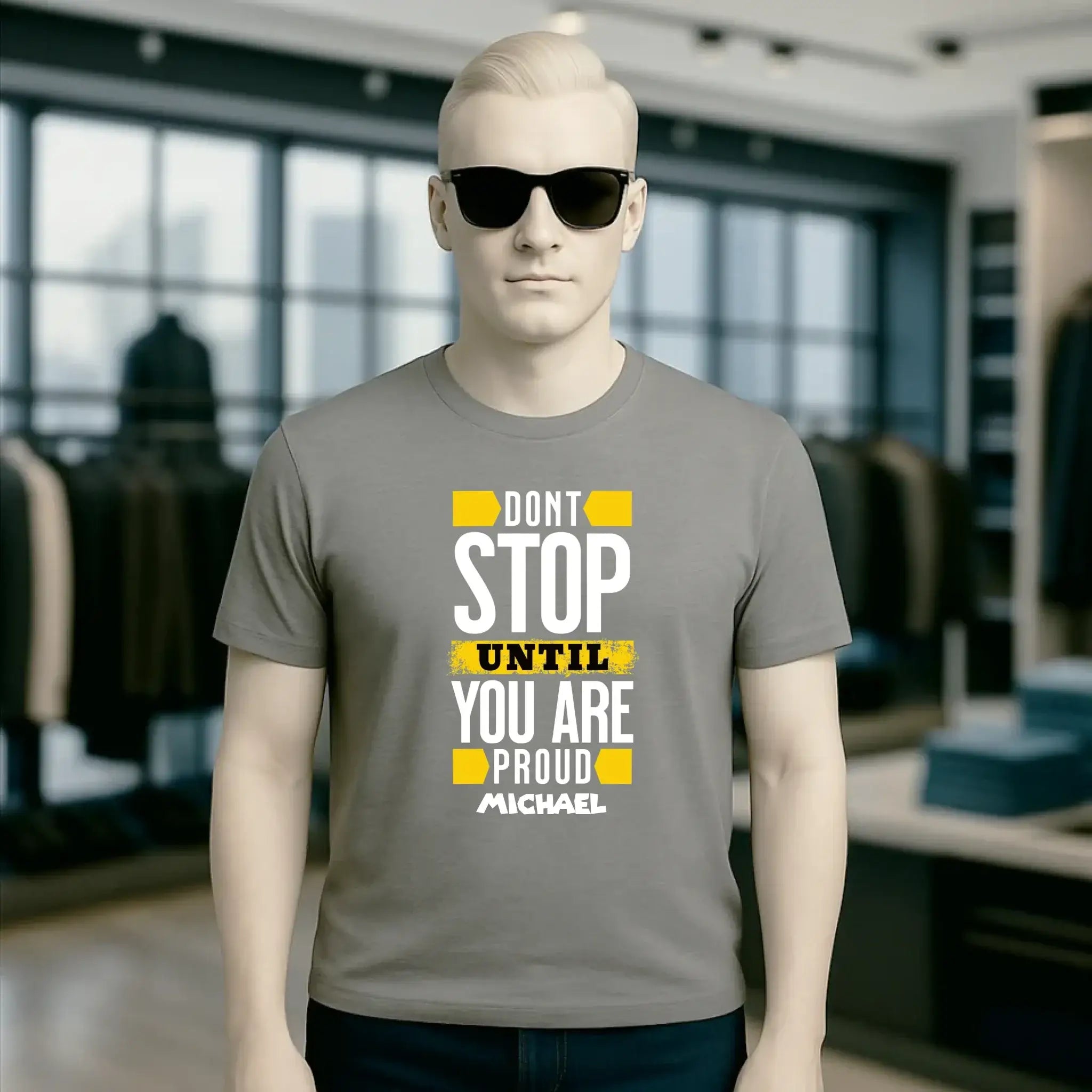 Don´t stop until you proud + Text • Unisex Premium T-Shirt XS-5XL aus Bio-Baumwolle für Damen & Herren • Exklusivdesign • personalisiert
