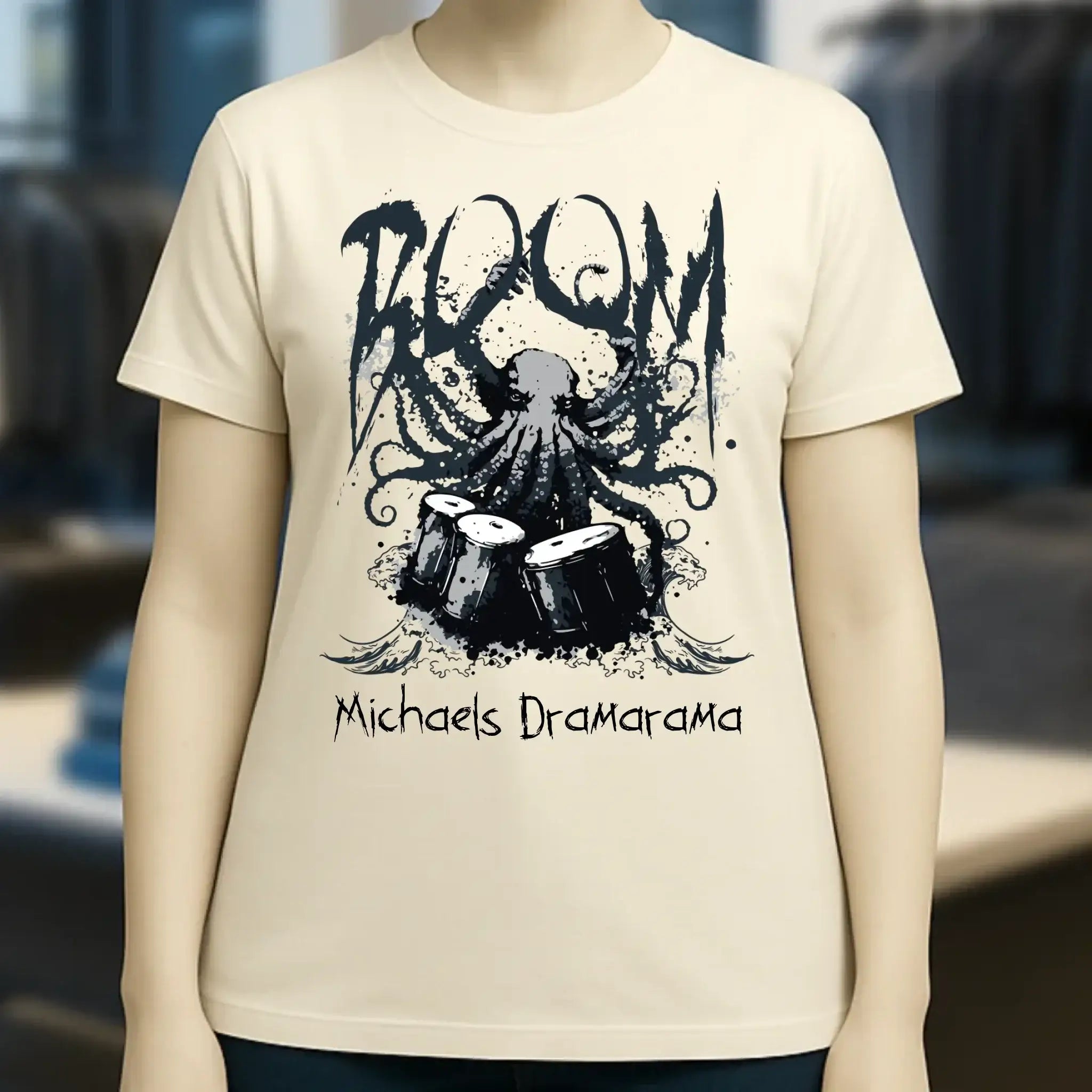Drama Drummer Schlagzeuger + Wunschtext • Musik • Ladies Premium T-Shirt XS-2XL aus Bio-Baumwolle für Damen • Exklusivdesign • personalisiert