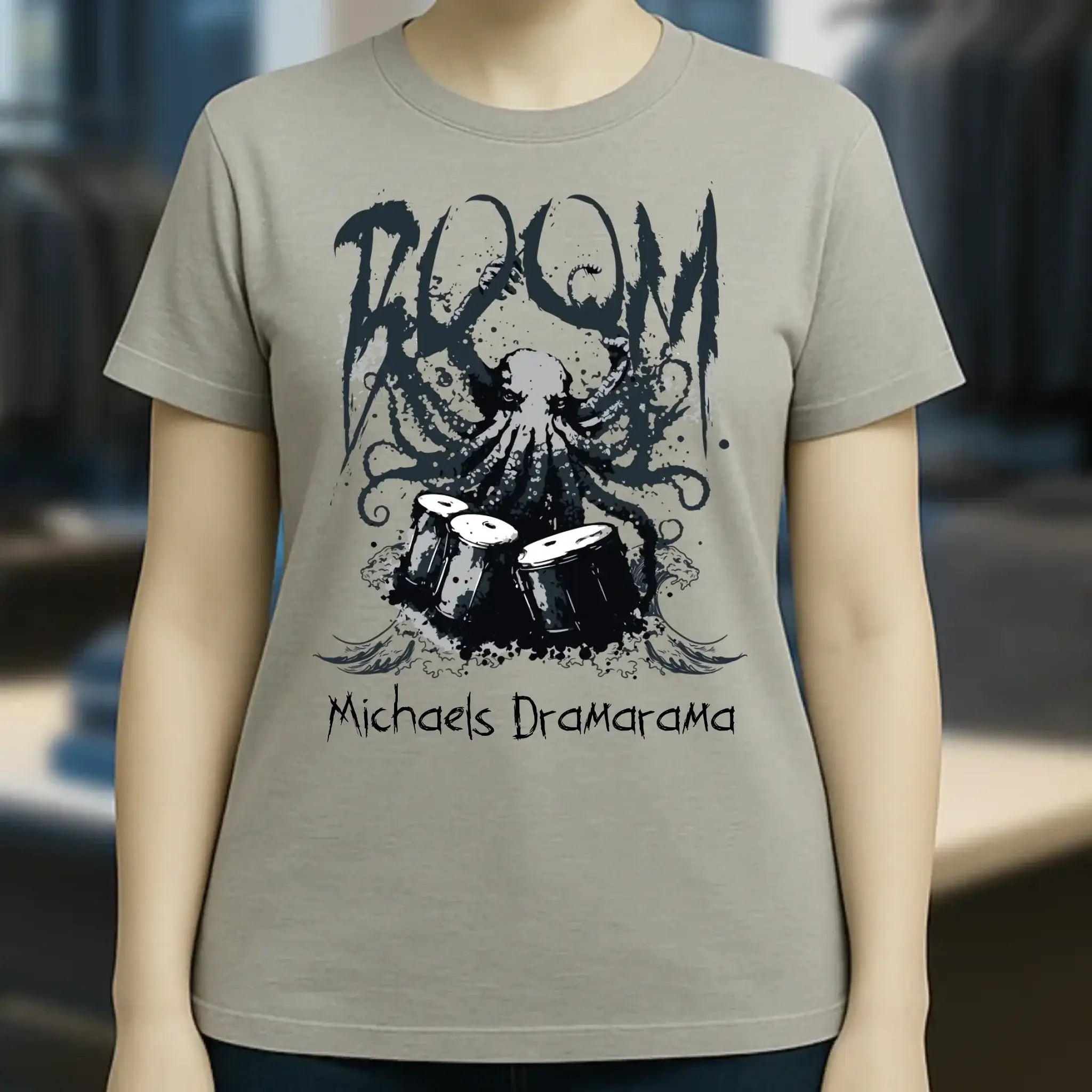 Drama Drummer Schlagzeuger + Wunschtext • Musik • Ladies Premium T-Shirt XS-2XL aus Bio-Baumwolle für Damen • Exklusivdesign • personalisiert