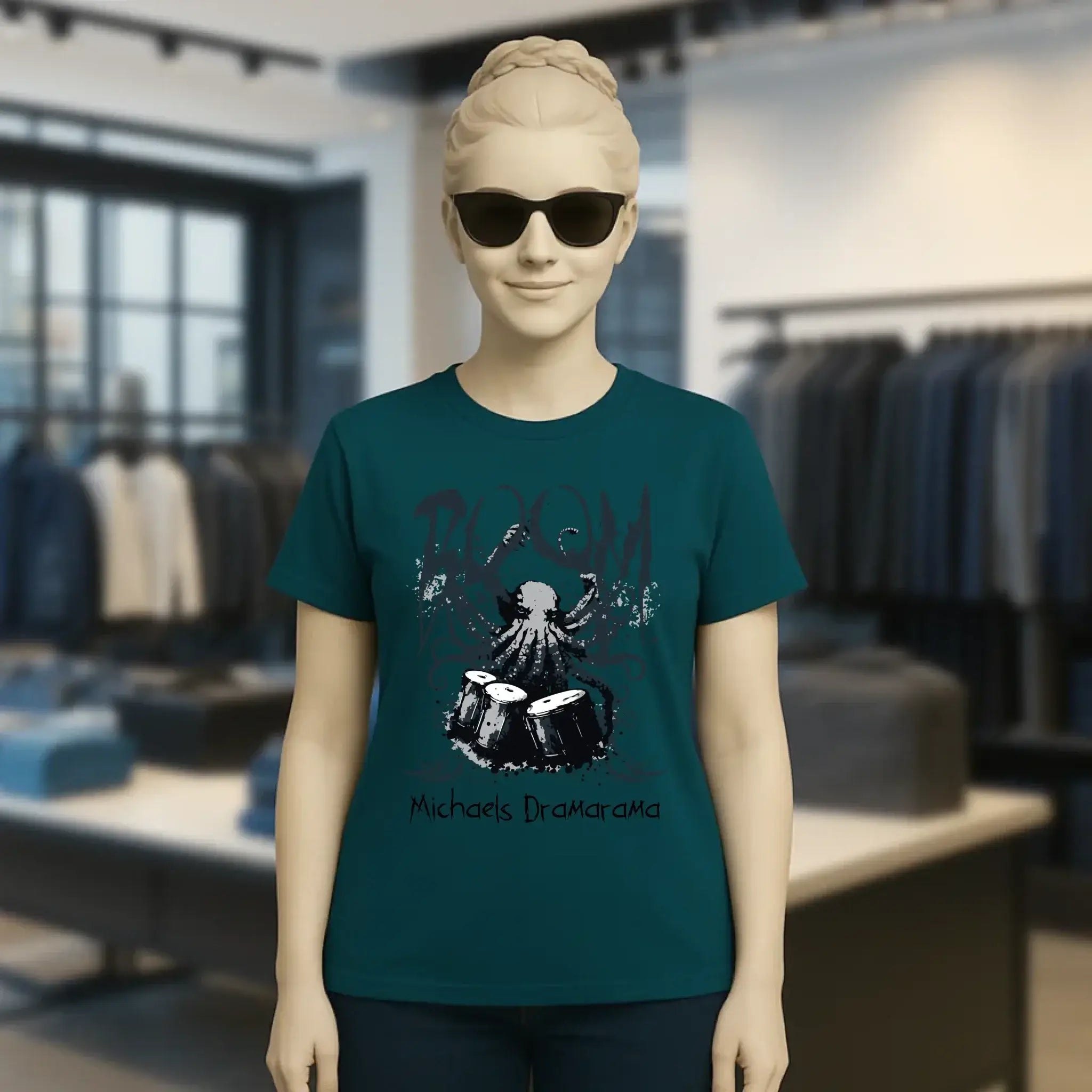 Drama Drummer Schlagzeuger + Wunschtext • Musik • Ladies Premium T-Shirt XS-2XL aus Bio-Baumwolle für Damen • Exklusivdesign • personalisiert
