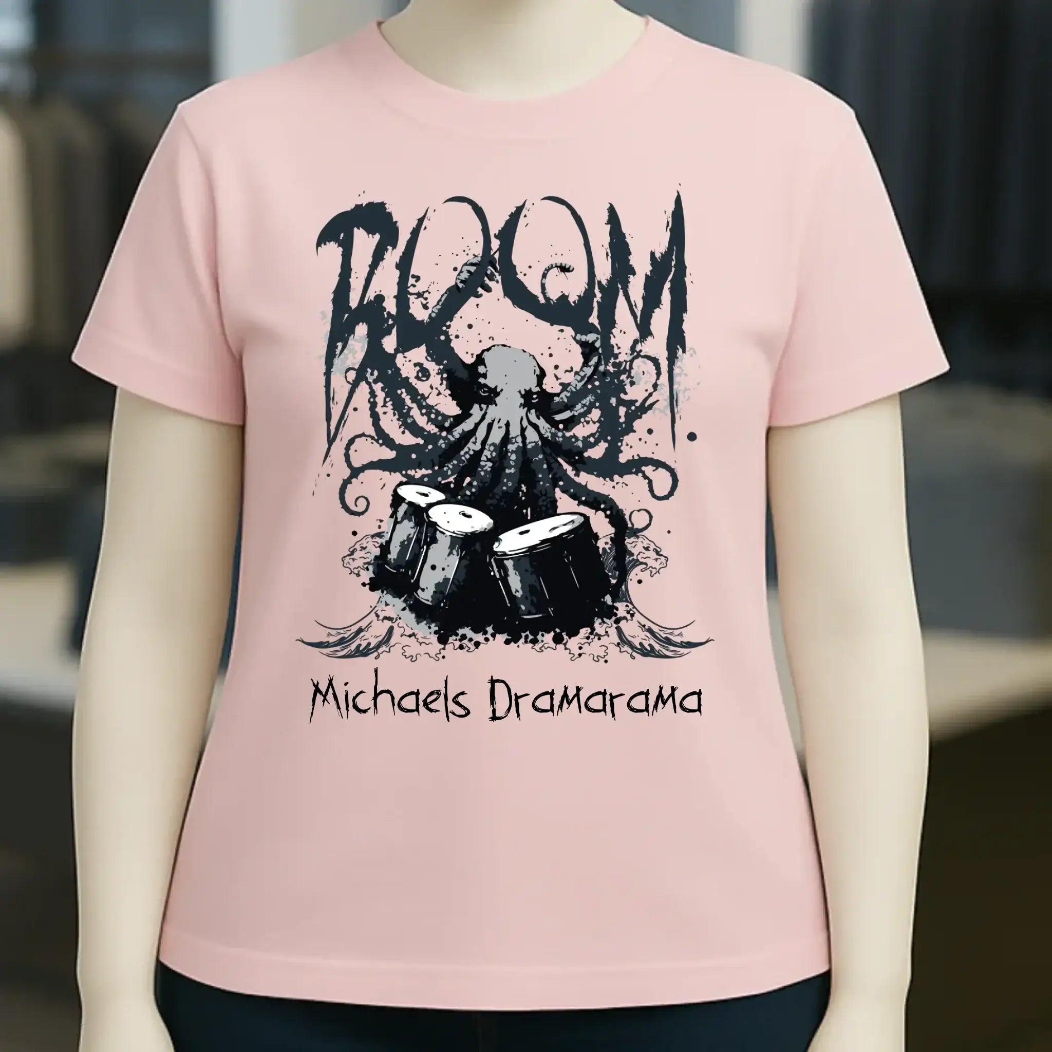 Drama Drummer Schlagzeuger + Wunschtext • Musik • Ladies Premium T-Shirt XS-2XL aus Bio-Baumwolle für Damen • Exklusivdesign • personalisiert