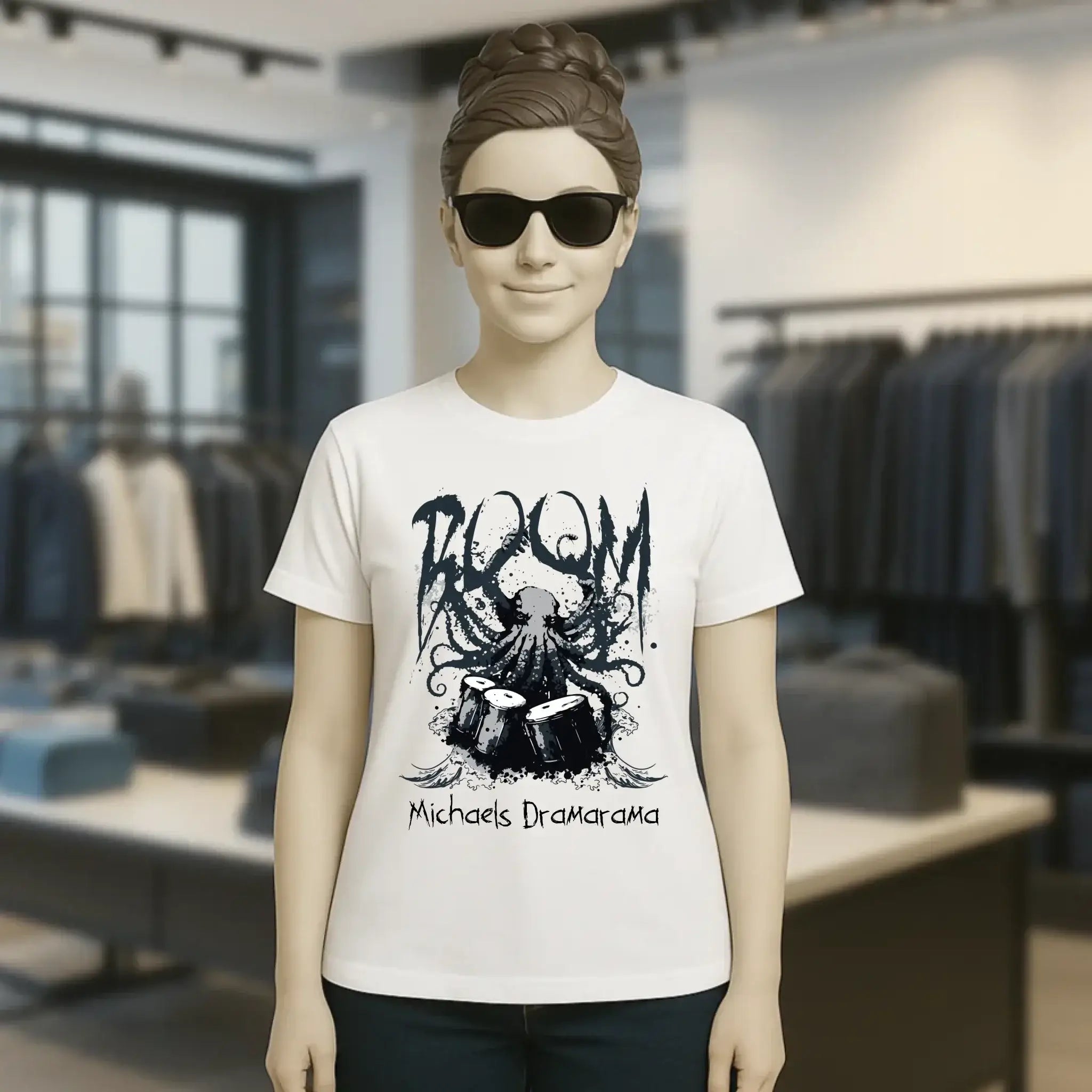 Drama Drummer Schlagzeuger + Wunschtext • Musik • Ladies Premium T-Shirt XS-2XL aus Bio-Baumwolle für Damen • Exklusivdesign • personalisiert