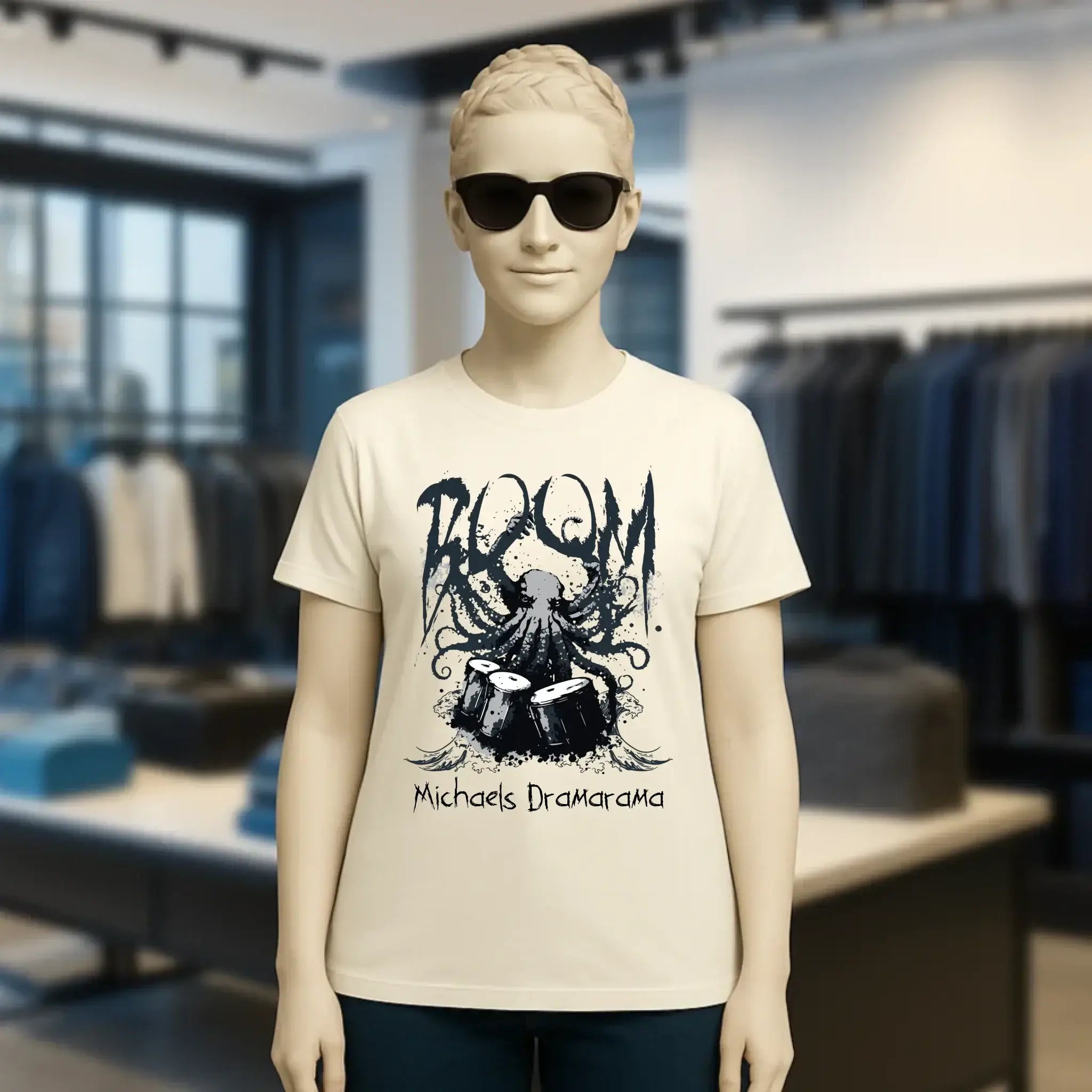 Drama Drummer Schlagzeuger + Wunschtext • Musik • Ladies Premium T-Shirt XS-2XL aus Bio-Baumwolle für Damen • Exklusivdesign • personalisiert