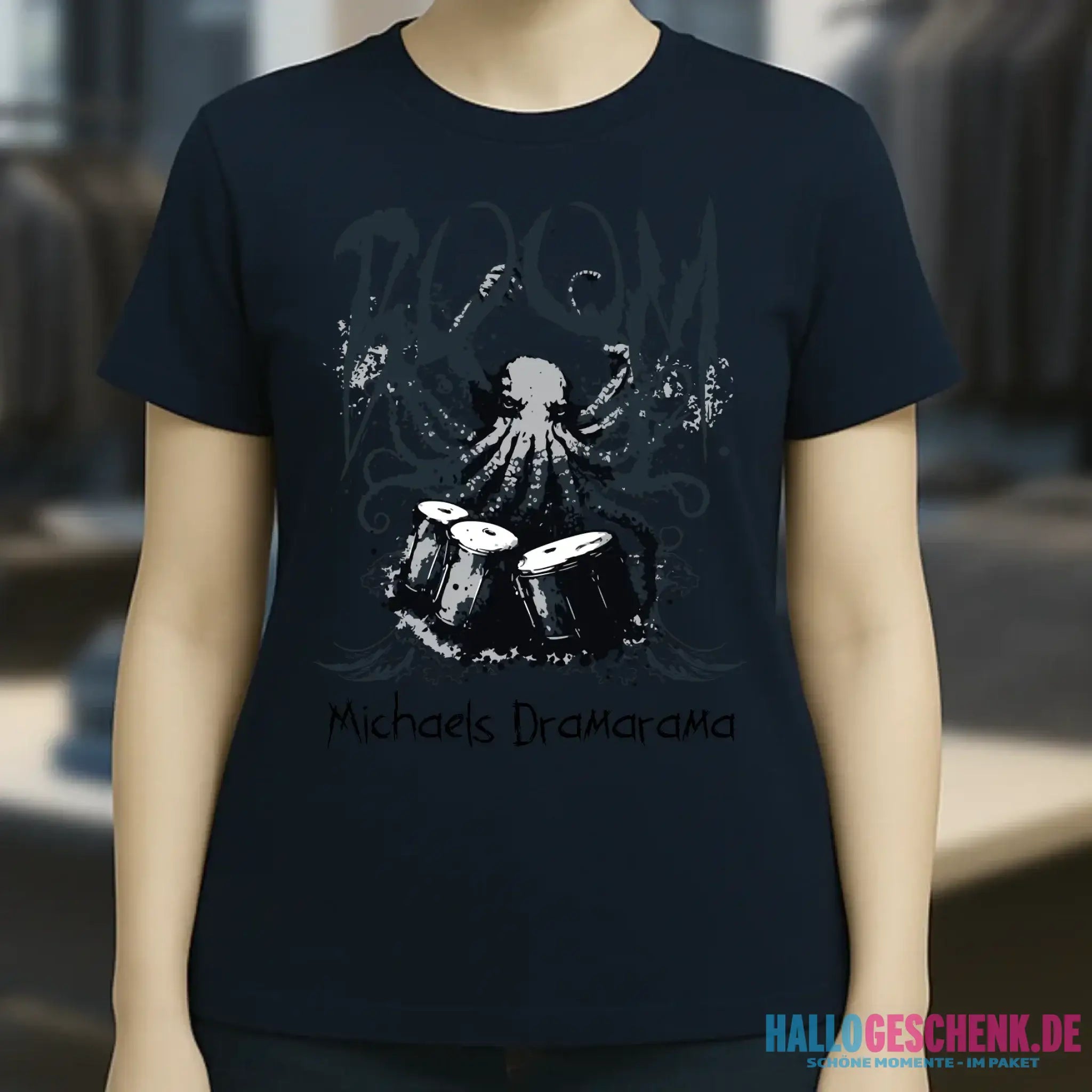Drama Drummer Schlagzeuger + Wunschtext • Musik • Ladies Premium T-Shirt XS-2XL aus Bio-Baumwolle für Damen • Exklusivdesign • personalisiert