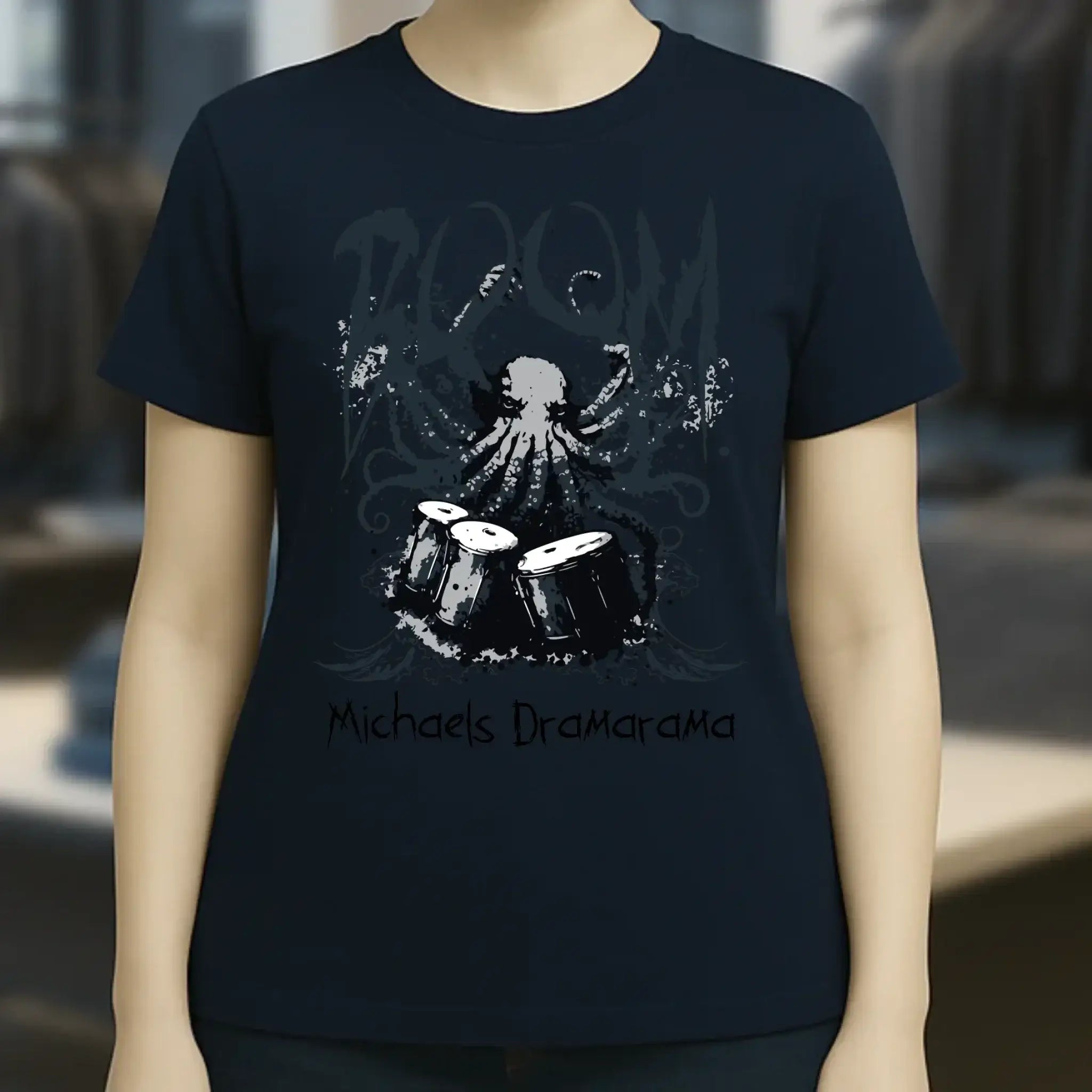 Drama Drummer Schlagzeuger + Wunschtext • Musik • Ladies Premium T-Shirt XS-2XL aus Bio-Baumwolle für Damen • Exklusivdesign • personalisiert