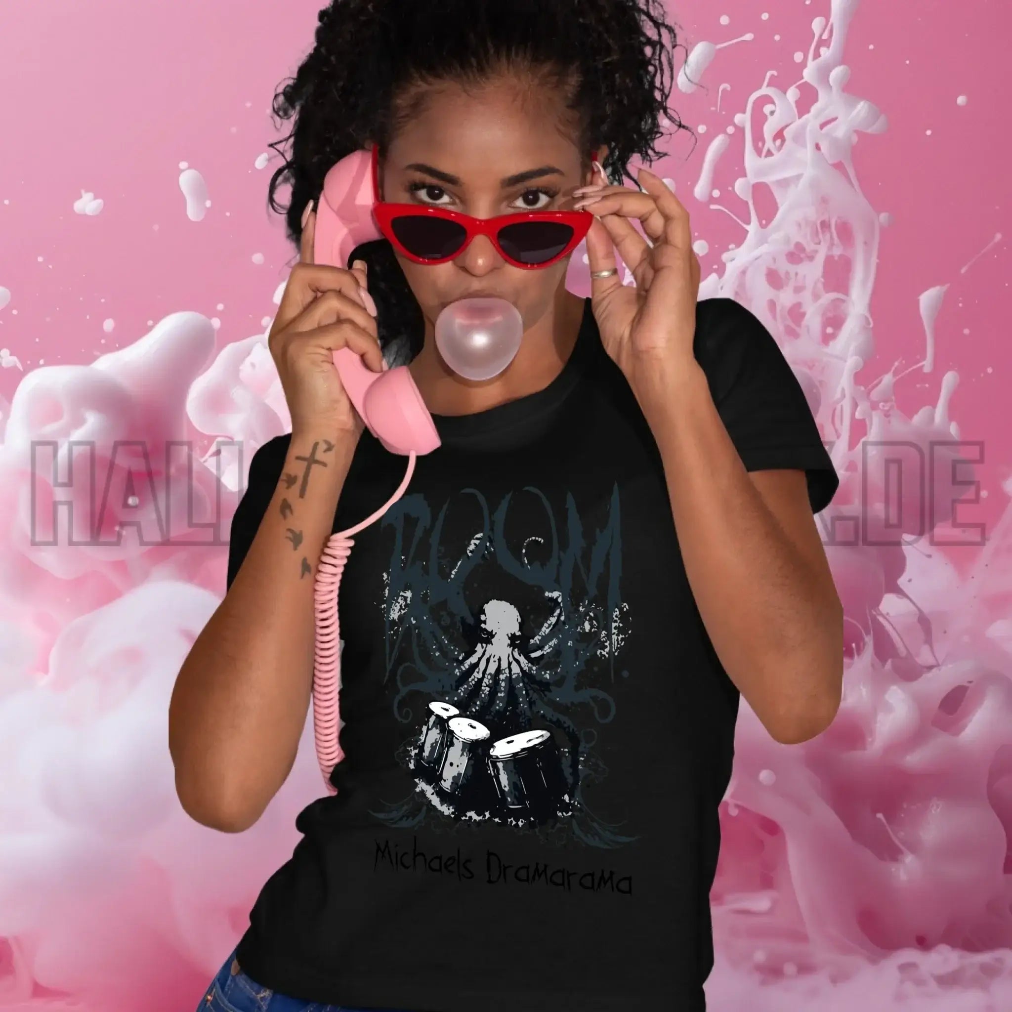 Drama Drummer Schlagzeuger + Wunschtext • Musik • Ladies Premium T-Shirt XS-2XL aus Bio-Baumwolle für Damen • Exklusivdesign • personalisiert