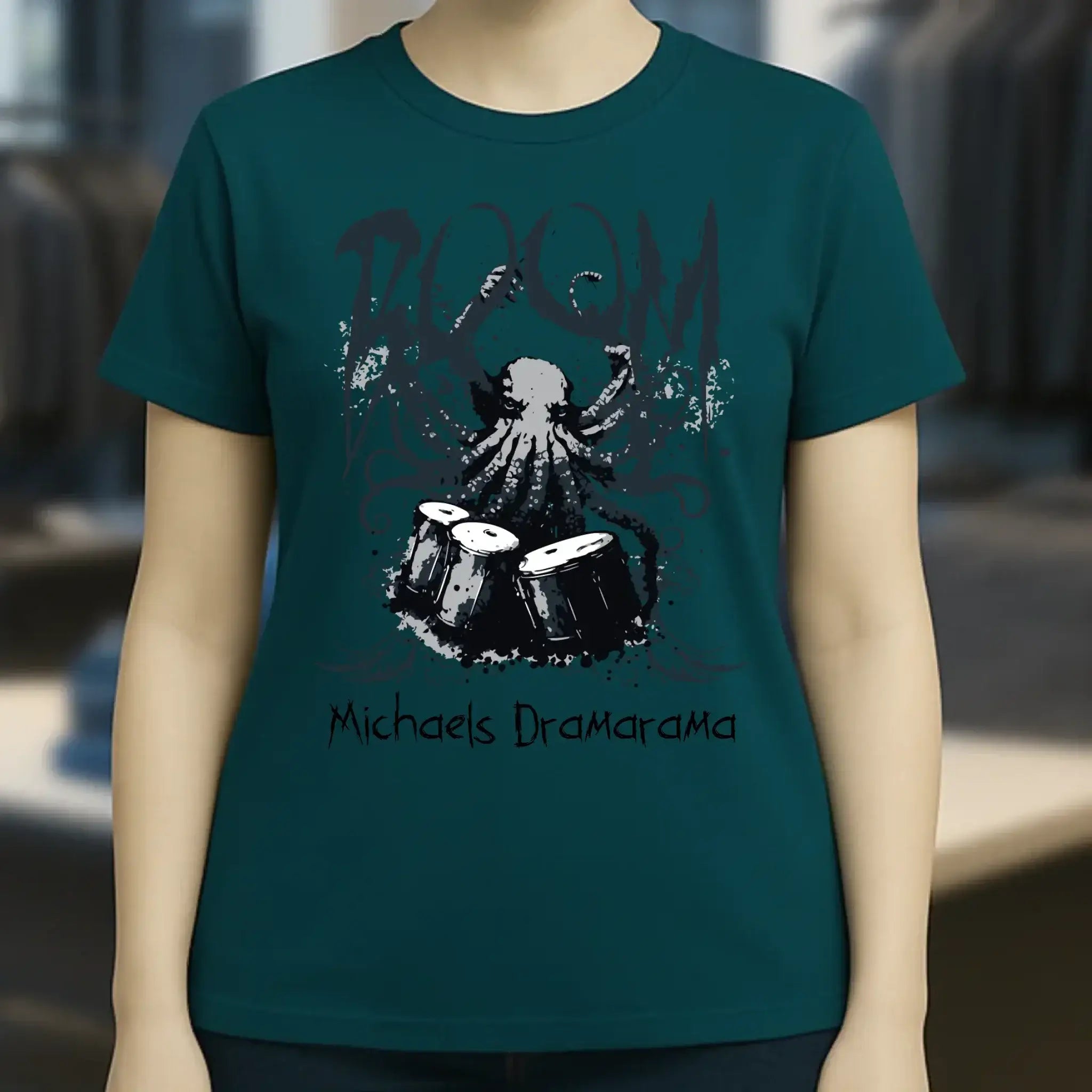 Drama Drummer Schlagzeuger + Wunschtext • Musik • Ladies Premium T-Shirt XS-2XL aus Bio-Baumwolle für Damen • Exklusivdesign • personalisiert