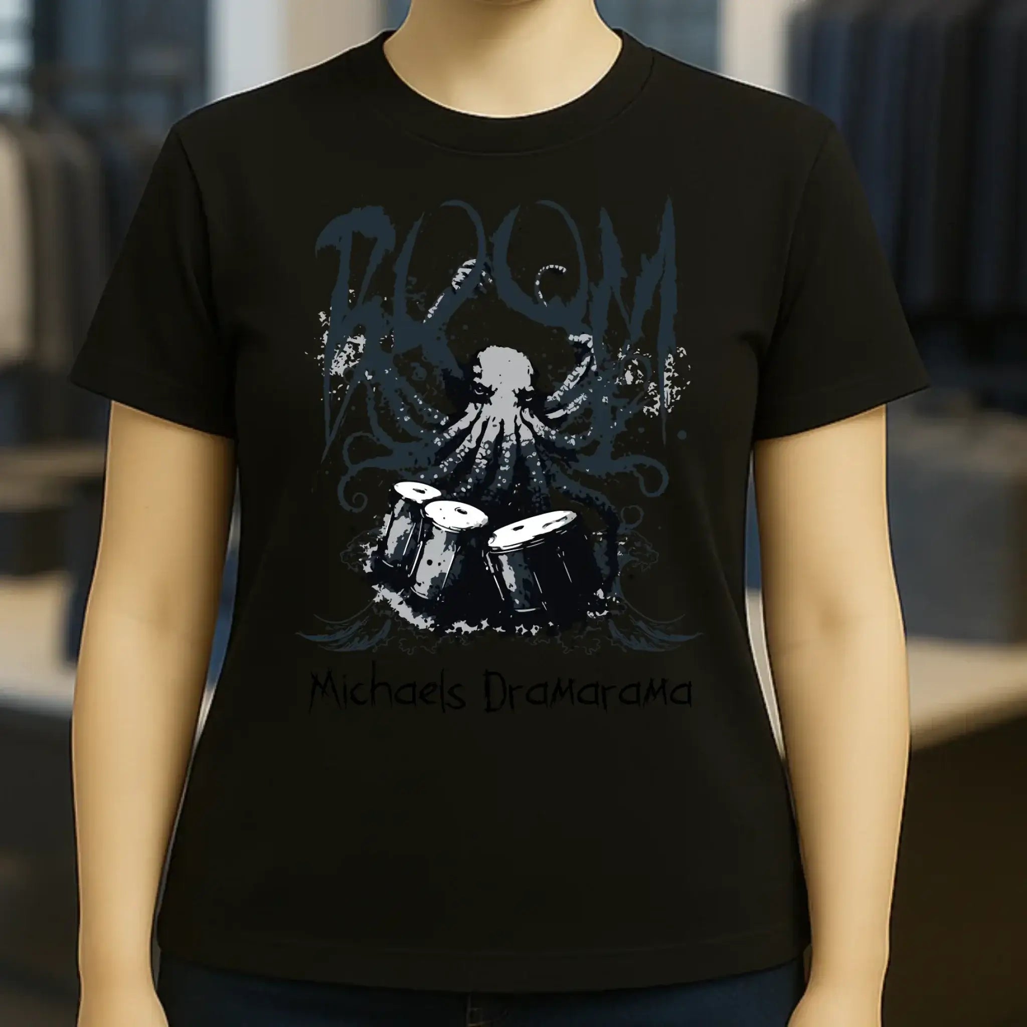 Drama Drummer Schlagzeuger + Wunschtext • Musik • Ladies Premium T-Shirt XS-2XL aus Bio-Baumwolle für Damen • Exklusivdesign • personalisiert