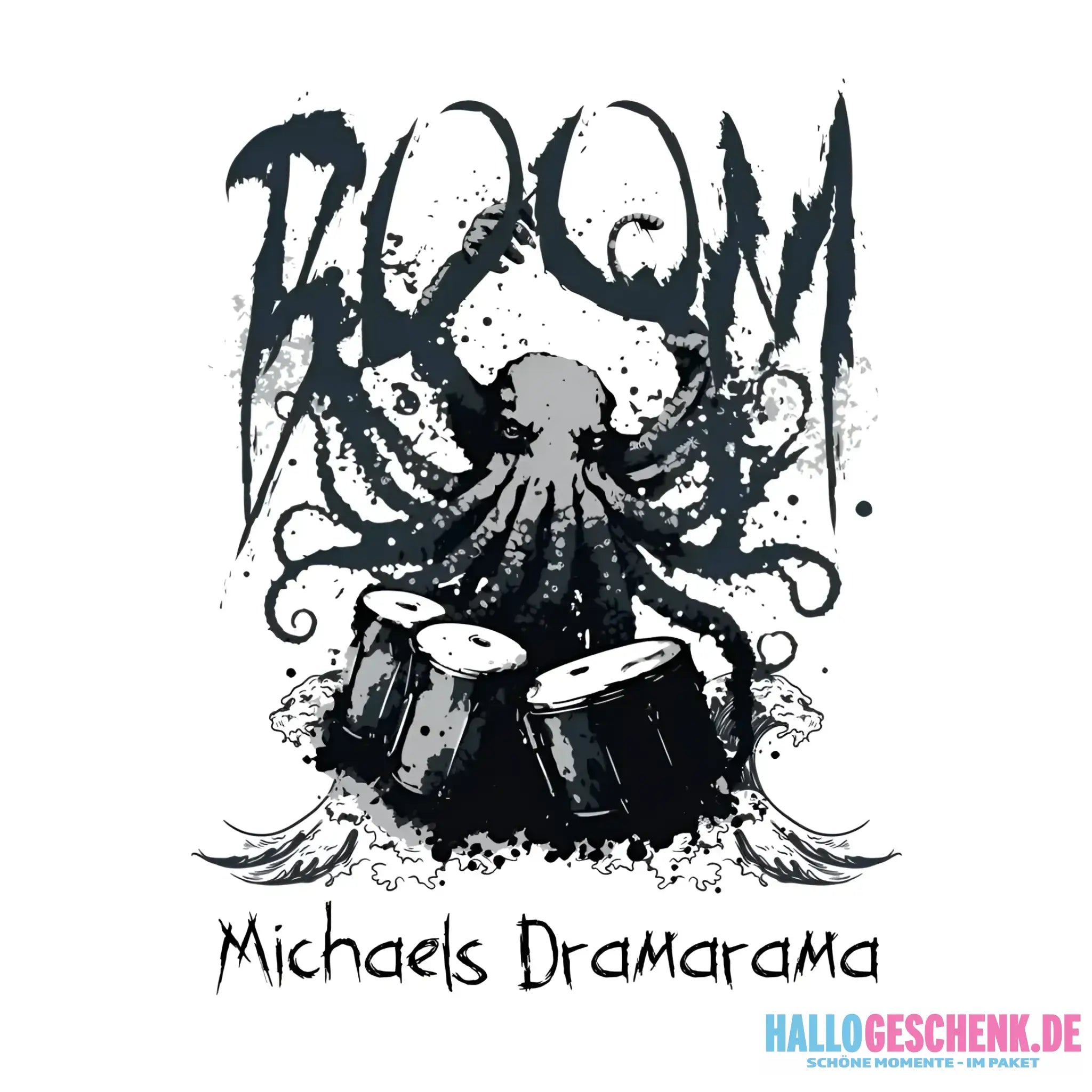 Drama Drummer Schlagzeuger + Wunschtext • Musik • STICKER 20x20 cm (Aufkleber) • personalisiert - ausgestanzter Sticker