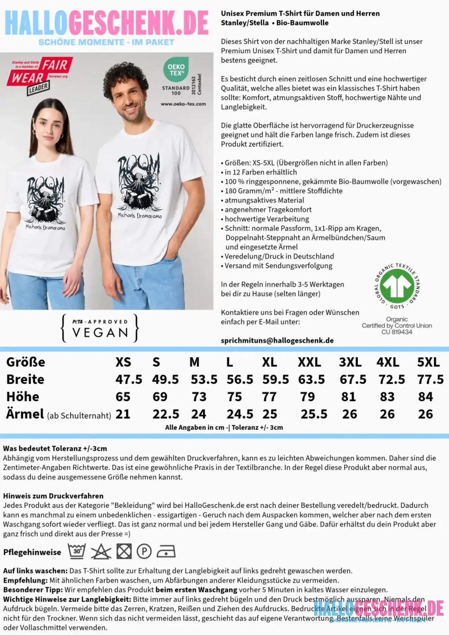 Drama Drummer Schlagzeuger + Wunschtext • Musik • Unisex Premium T-Shirt XS-5XL aus Bio-Baumwolle für Damen & Herren • Exklusivdesign • personalisiert