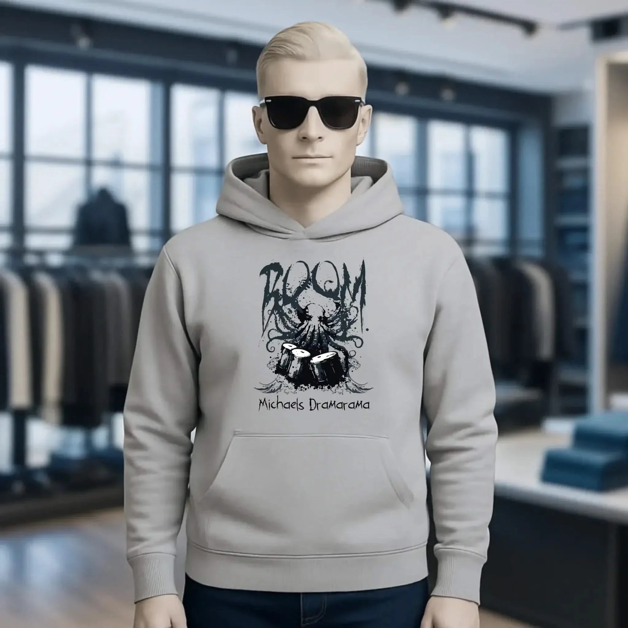 Drama Drummer Schlagzeuger + Wunschtext • Musik • Unisex Premium Hoodie XS-5XL aus Bio-Baumwolle für Damen & Herren
