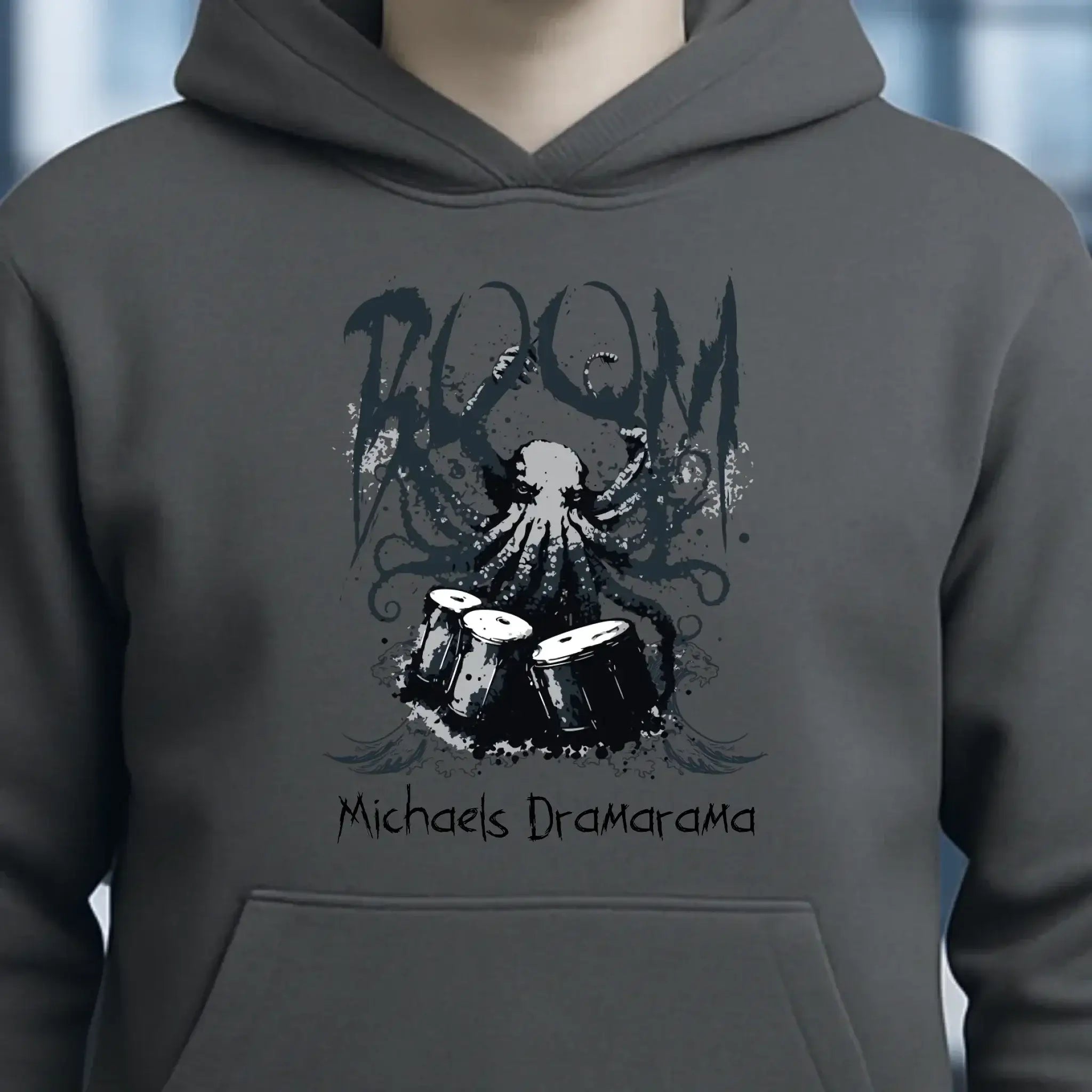 Drama Drummer Schlagzeuger + Wunschtext • Musik • Unisex Premium Hoodie XS-5XL aus Bio-Baumwolle für Damen & Herren