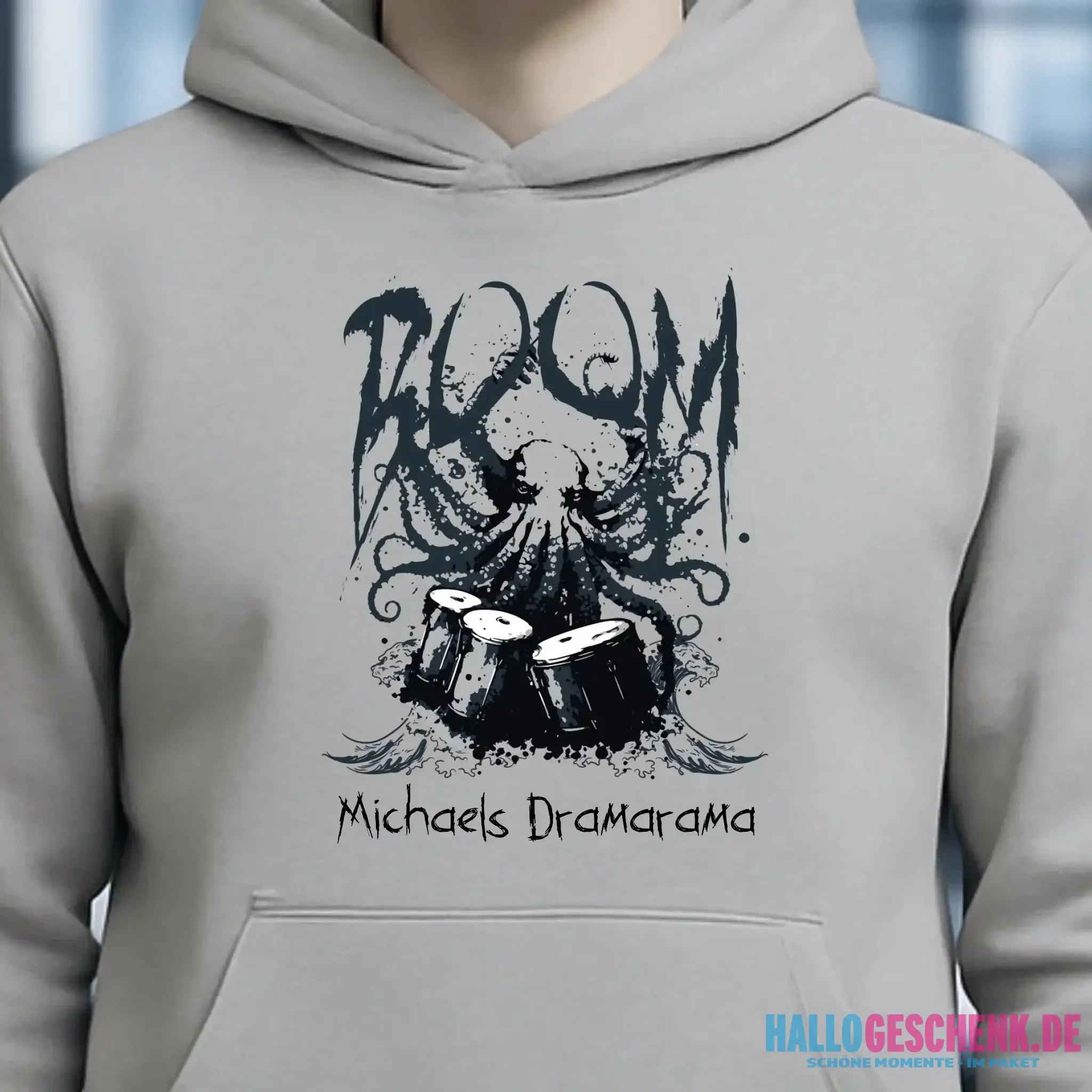 Drama Drummer Schlagzeuger + Wunschtext • Musik • Unisex Premium Hoodie XS-5XL aus Bio-Baumwolle für Damen & Herren