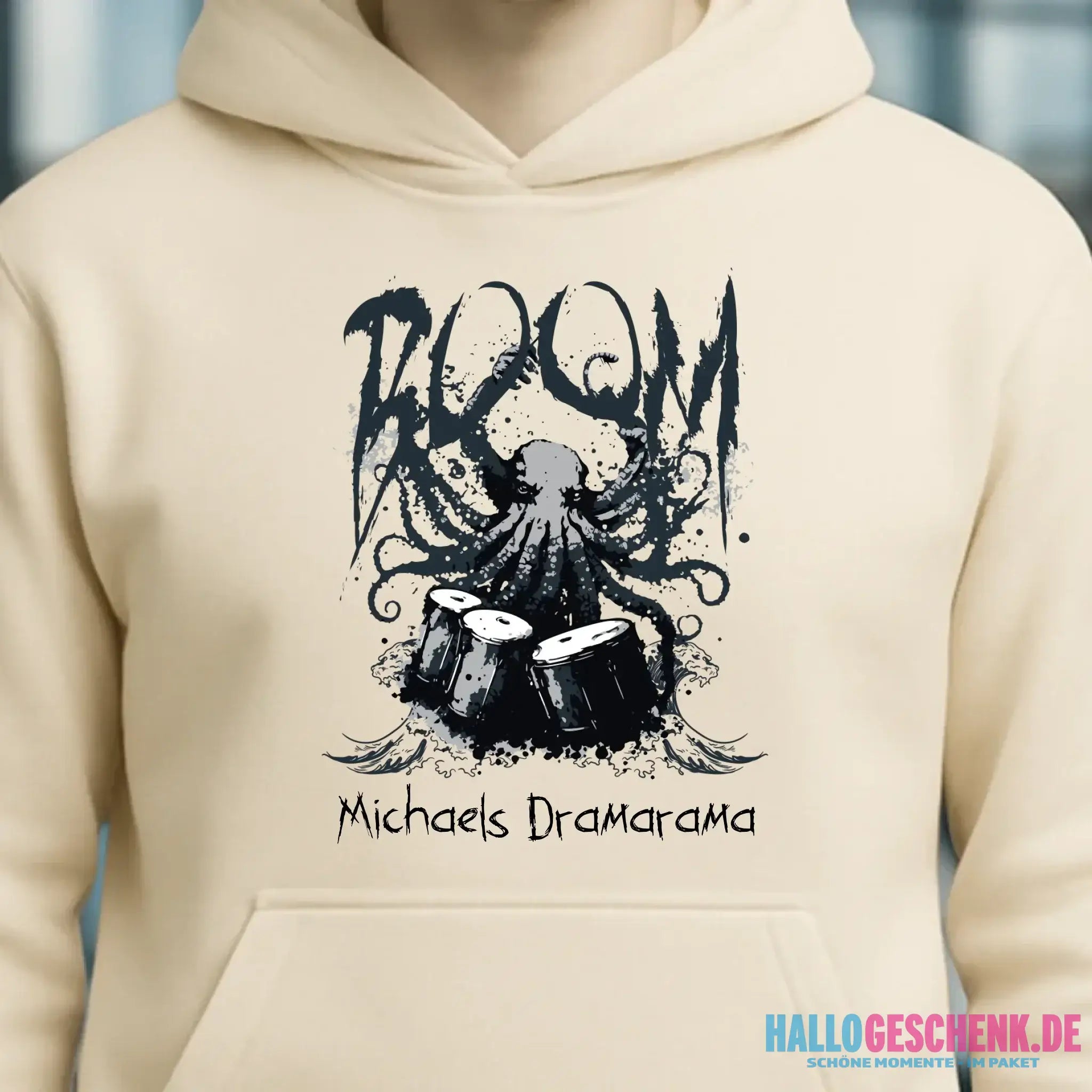 Drama Drummer Schlagzeuger + Wunschtext • Musik • Unisex Premium Hoodie XS-5XL aus Bio-Baumwolle für Damen & Herren