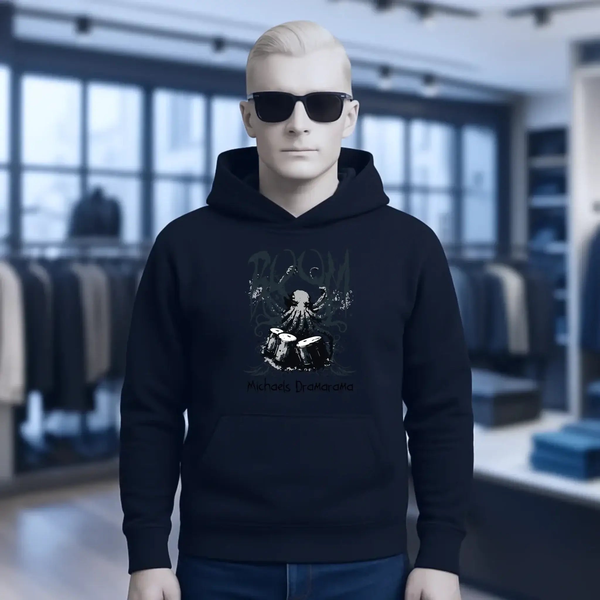 Drama Drummer Schlagzeuger + Wunschtext • Musik • Unisex Premium Hoodie XS-5XL aus Bio-Baumwolle für Damen & Herren