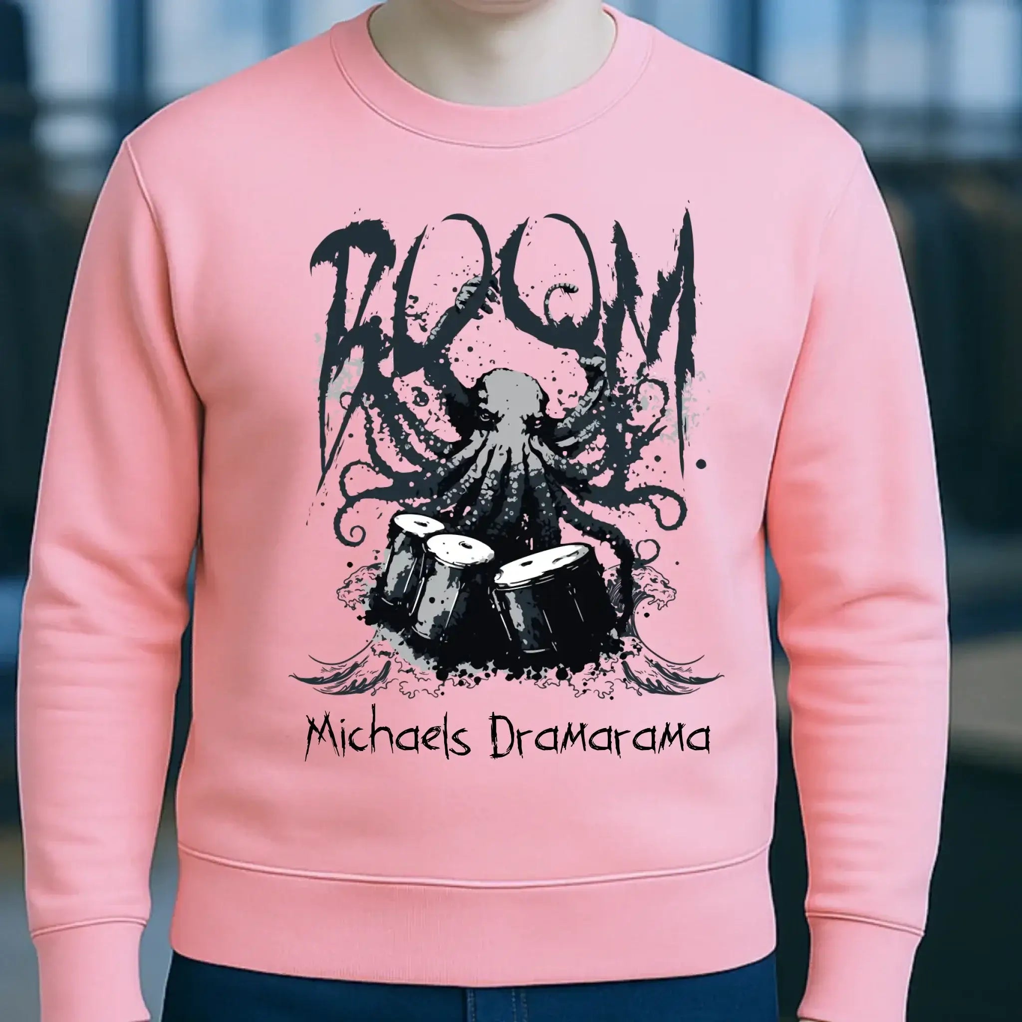 Drama Drummer Schlagzeuger + Wunschtext • Musik • Unisex Sweatshirt Bio-Baumwolle in 4 Farben XS-3XL • personalisiert