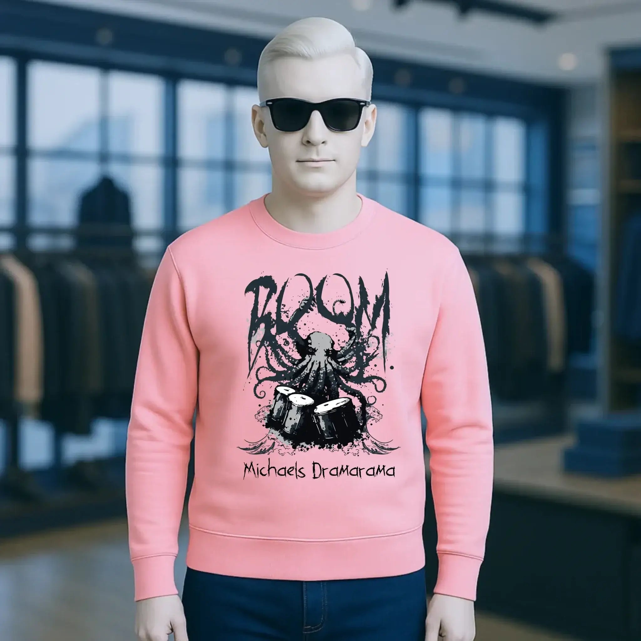Drama Drummer Schlagzeuger + Wunschtext • Musik • Unisex Sweatshirt Bio-Baumwolle in 4 Farben XS-3XL • personalisiert