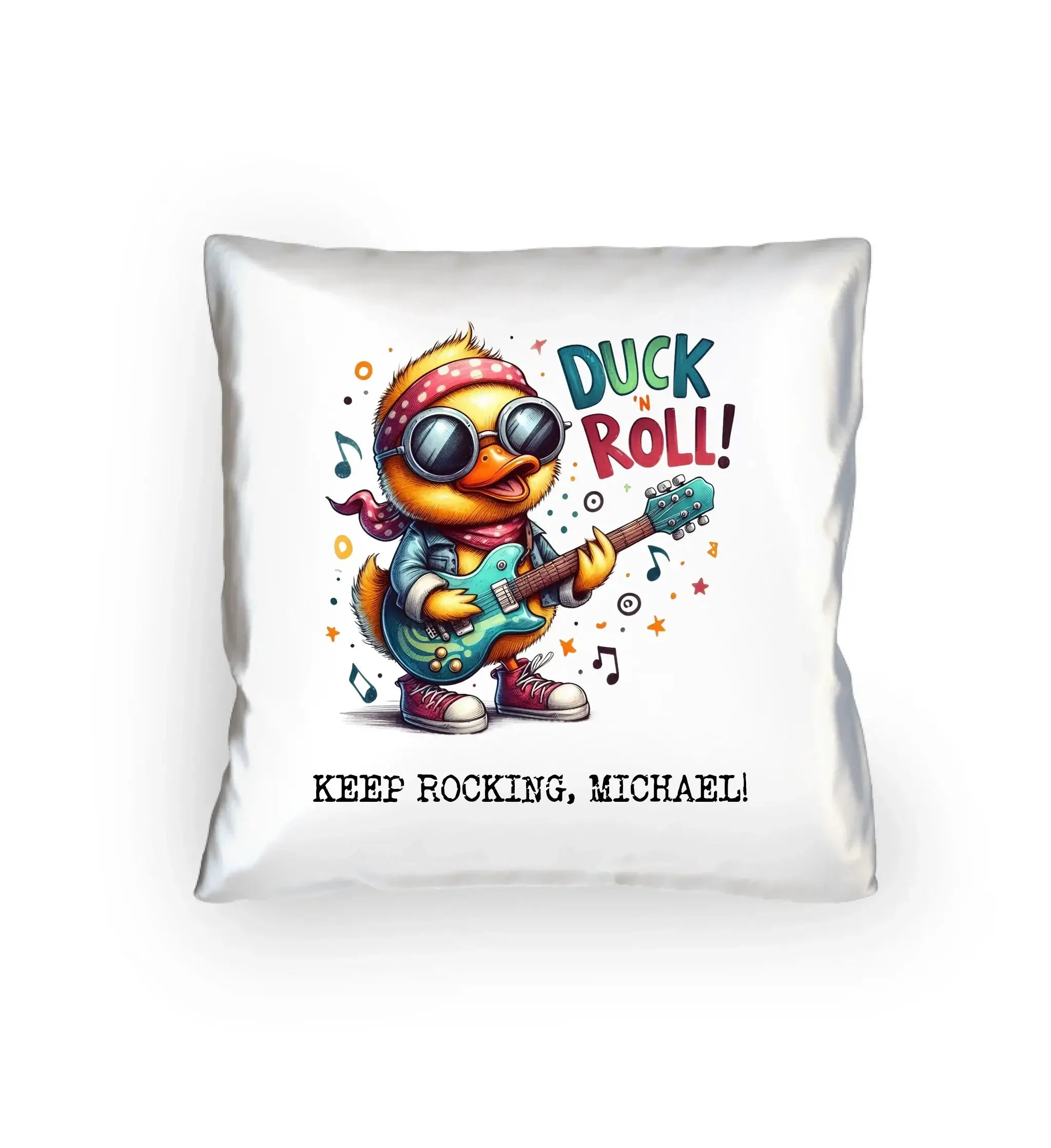 DUCK ´N ROLL • Ente • Kissen 40x40 cm • Exklusivdesign • personalisiert - Kissen 40x40 cm / White / 40cm-x-40cm