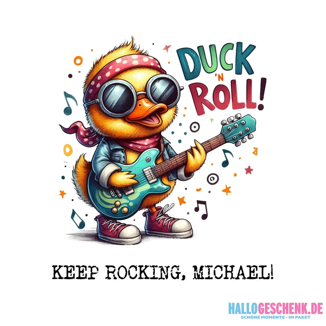 DUCK ´N ROLL • Ente • STICKER 20x20 cm (Aufkleber) • personalisiert - White / OneSize / ausgestanzter Sticker 20x20 cm