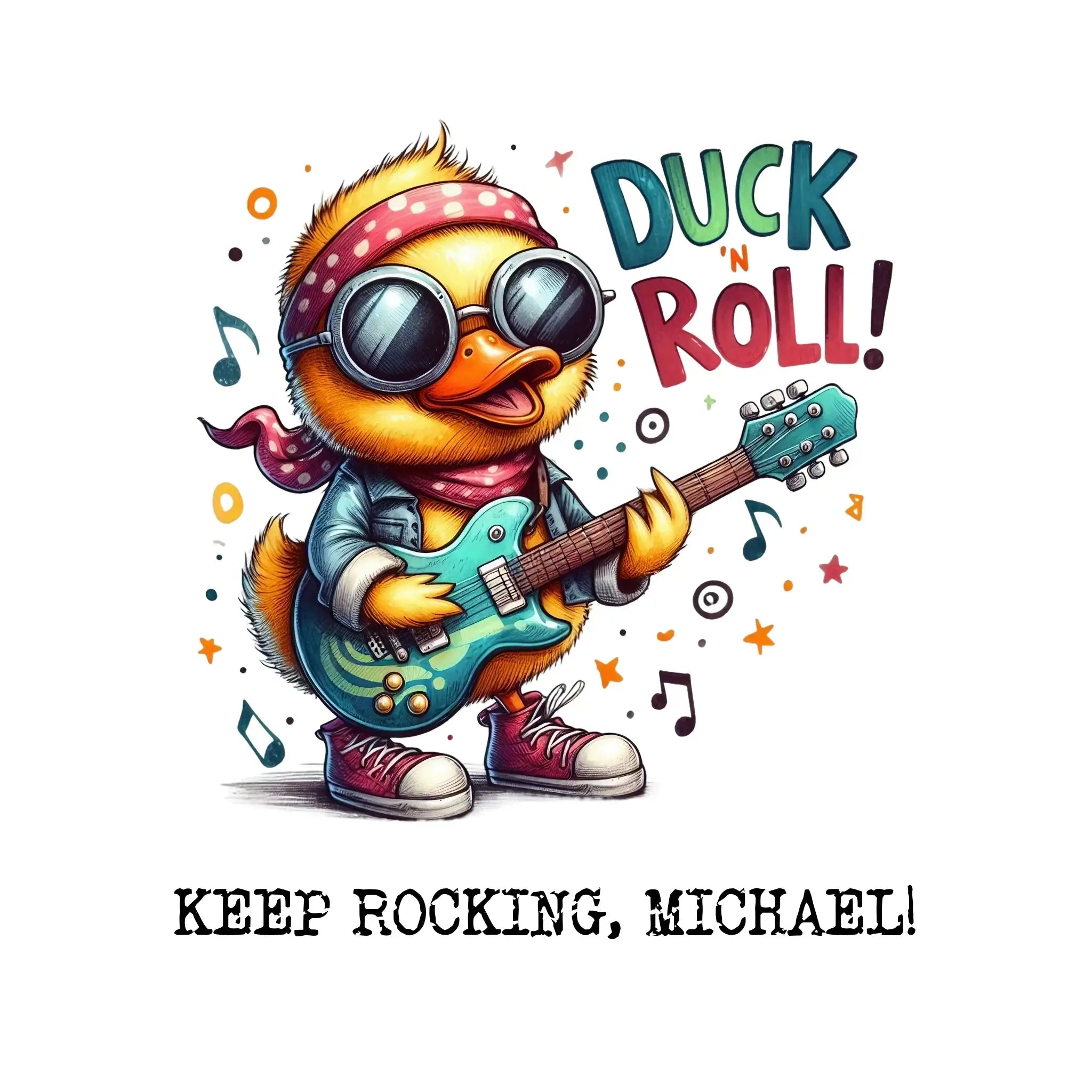 DUCK ´N ROLL • Ente • STICKER 20x20 cm (Aufkleber) • personalisiert - White / OneSize / ausgestanzter Sticker 20x20 cm