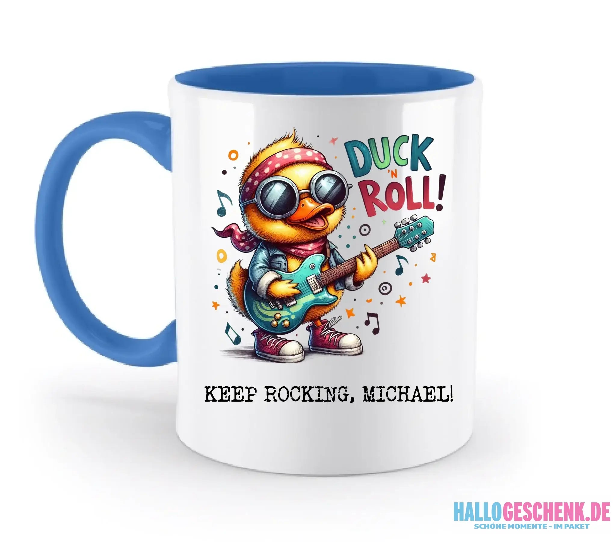 DUCK ´N ROLL • Ente • zweifarbige Tasse • Exklusivdesign • personalisiert - zweifarbige Tasse • spülmaschinengeeignet