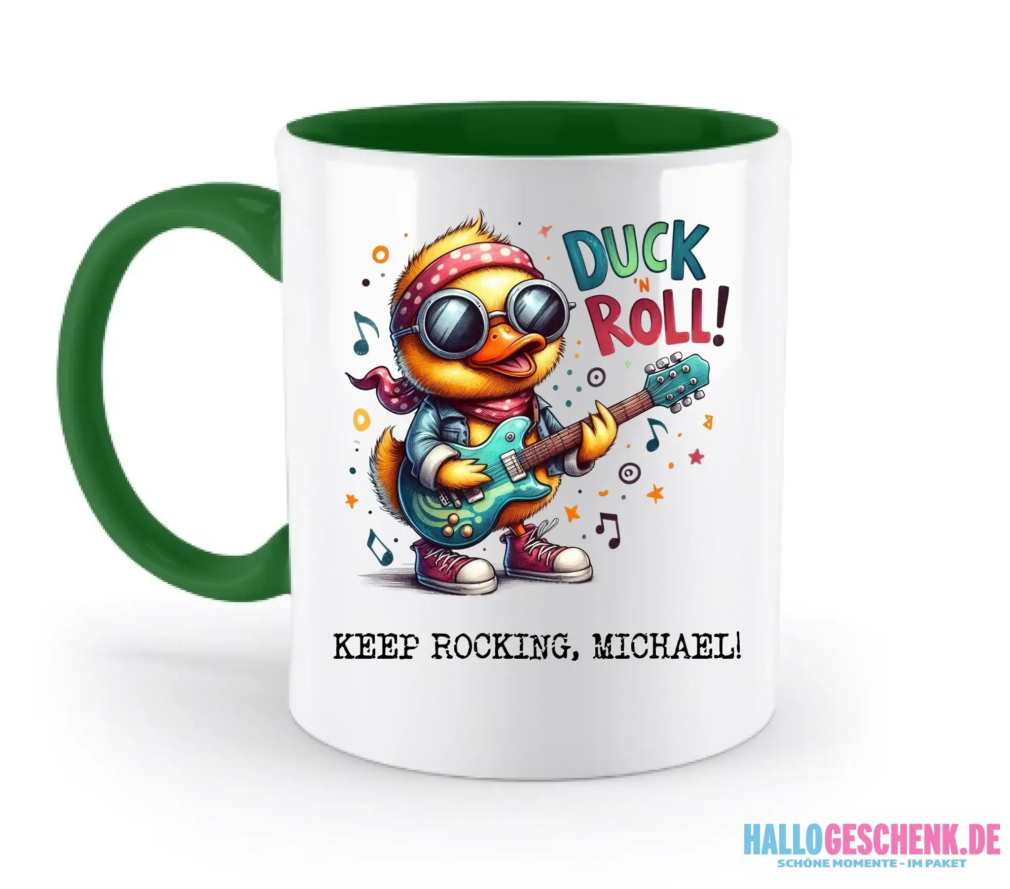 DUCK ´N ROLL • Ente • zweifarbige Tasse • Exklusivdesign • personalisiert - zweifarbige Tasse • spülmaschinengeeignet