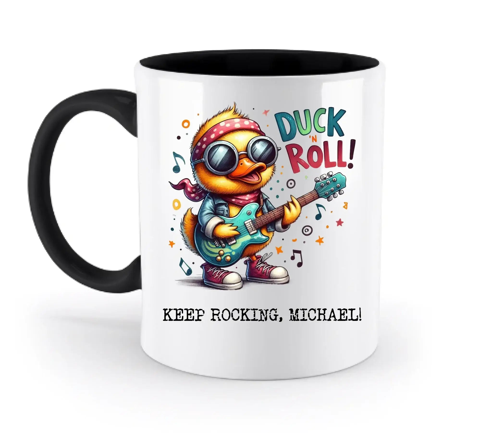 DUCK ´N ROLL • Ente • zweifarbige Tasse • Exklusivdesign • personalisiert - zweifarbige Tasse • spülmaschinengeeignet