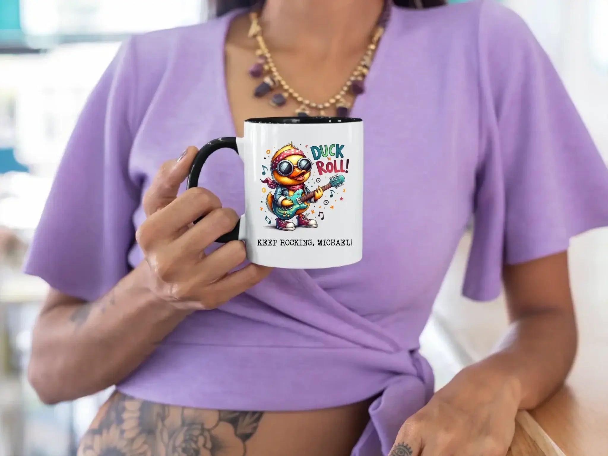 11-oz-color-rim-mug-mockup-of-a-tattooed-woman-leaning-on-a-bar-27841