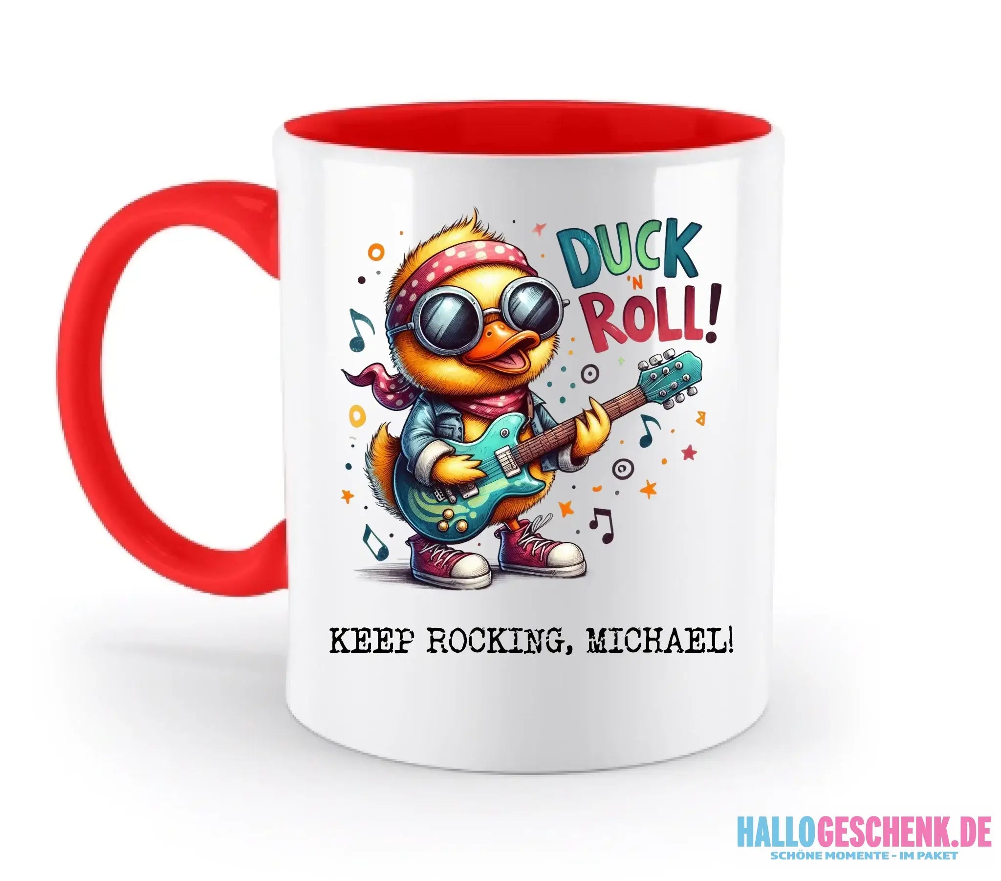 DUCK ´N ROLL • Ente • zweifarbige Tasse • Exklusivdesign • personalisiert - zweifarbige Tasse • spülmaschinengeeignet