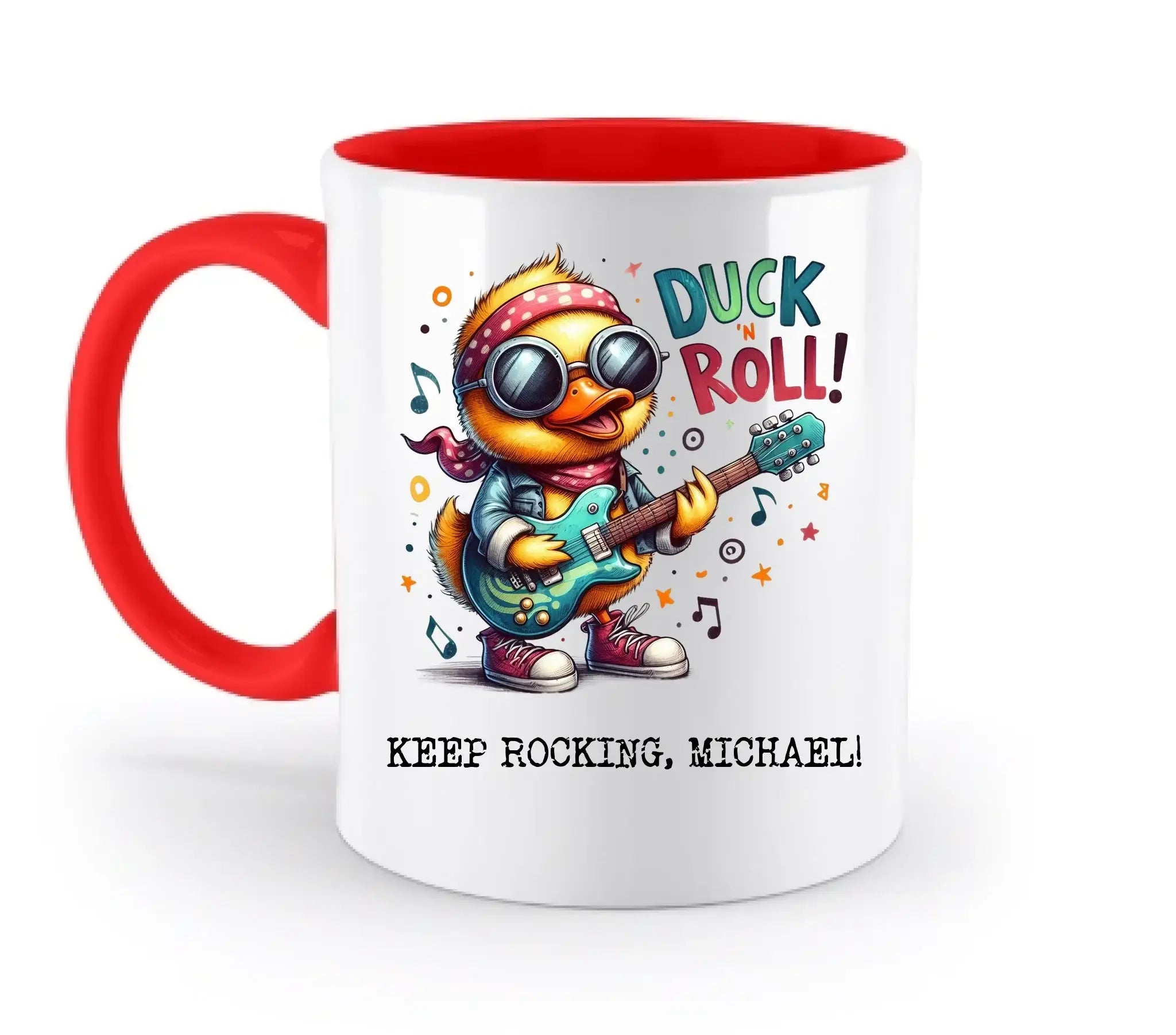 DUCK ´N ROLL • Ente • zweifarbige Tasse • Exklusivdesign • personalisiert - zweifarbige Tasse • spülmaschinengeeignet