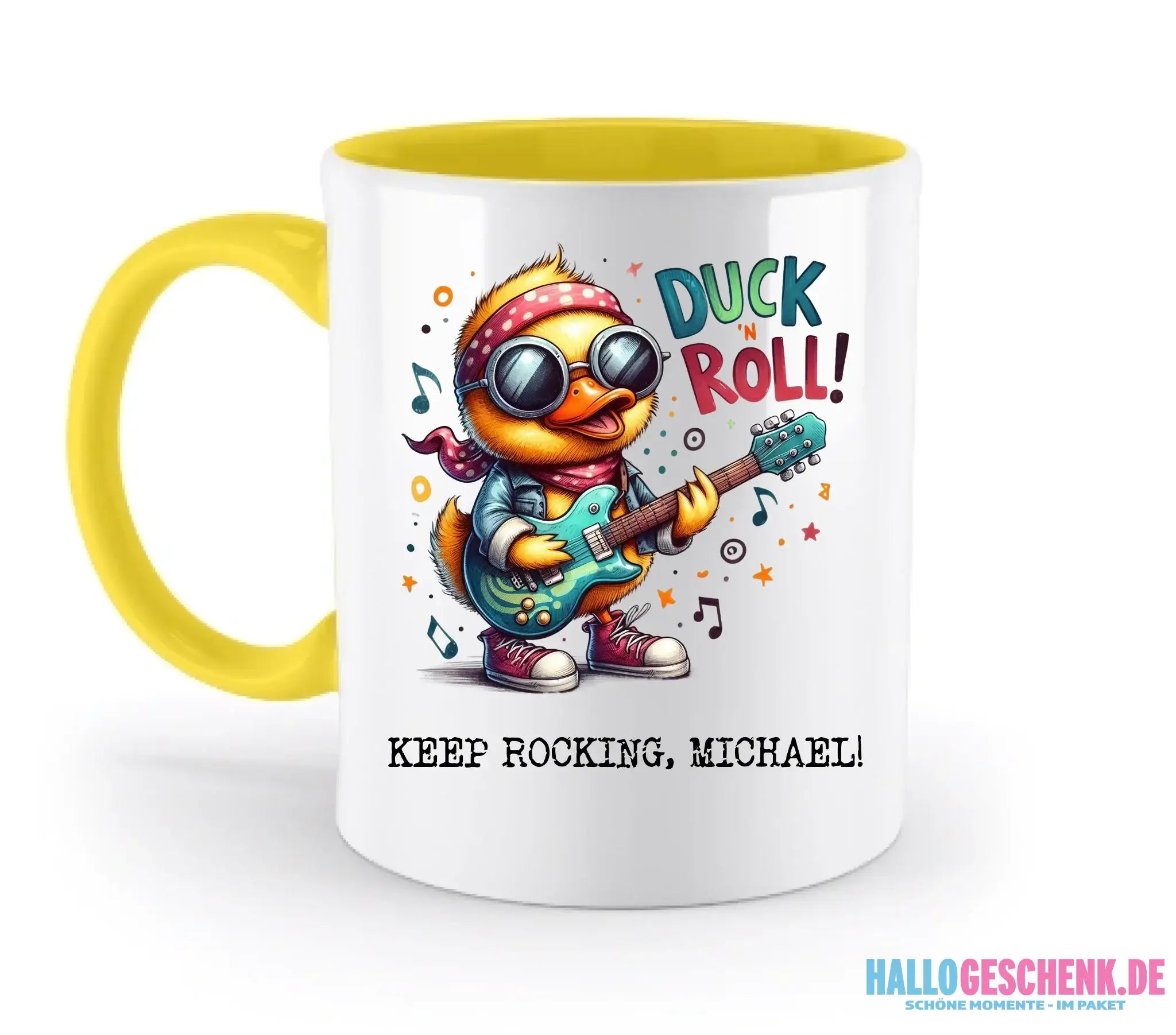 DUCK ´N ROLL • Ente • zweifarbige Tasse • Exklusivdesign • personalisiert - zweifarbige Tasse • spülmaschinengeeignet