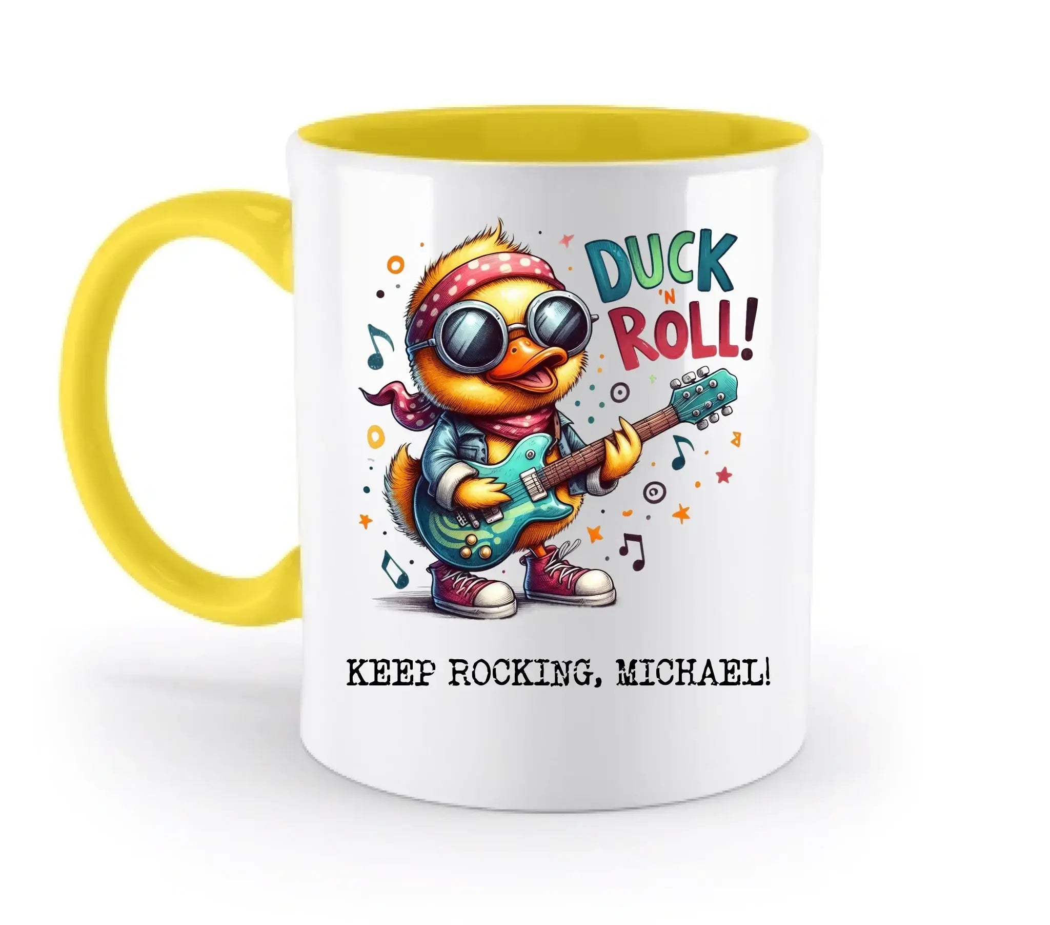 DUCK ´N ROLL • Ente • zweifarbige Tasse • Exklusivdesign • personalisiert - zweifarbige Tasse • spülmaschinengeeignet