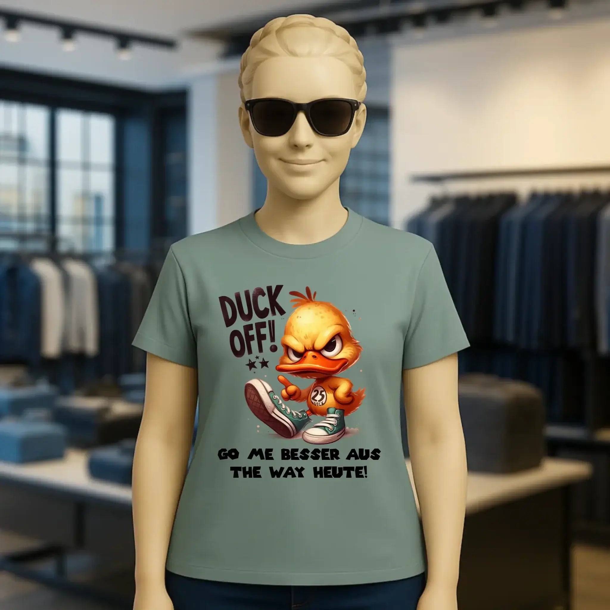 DUCK OFF • ENTE • Ladies Premium T-Shirt XS-2XL aus Bio-Baumwolle für Damen • Exklusivdesign • personalisiert