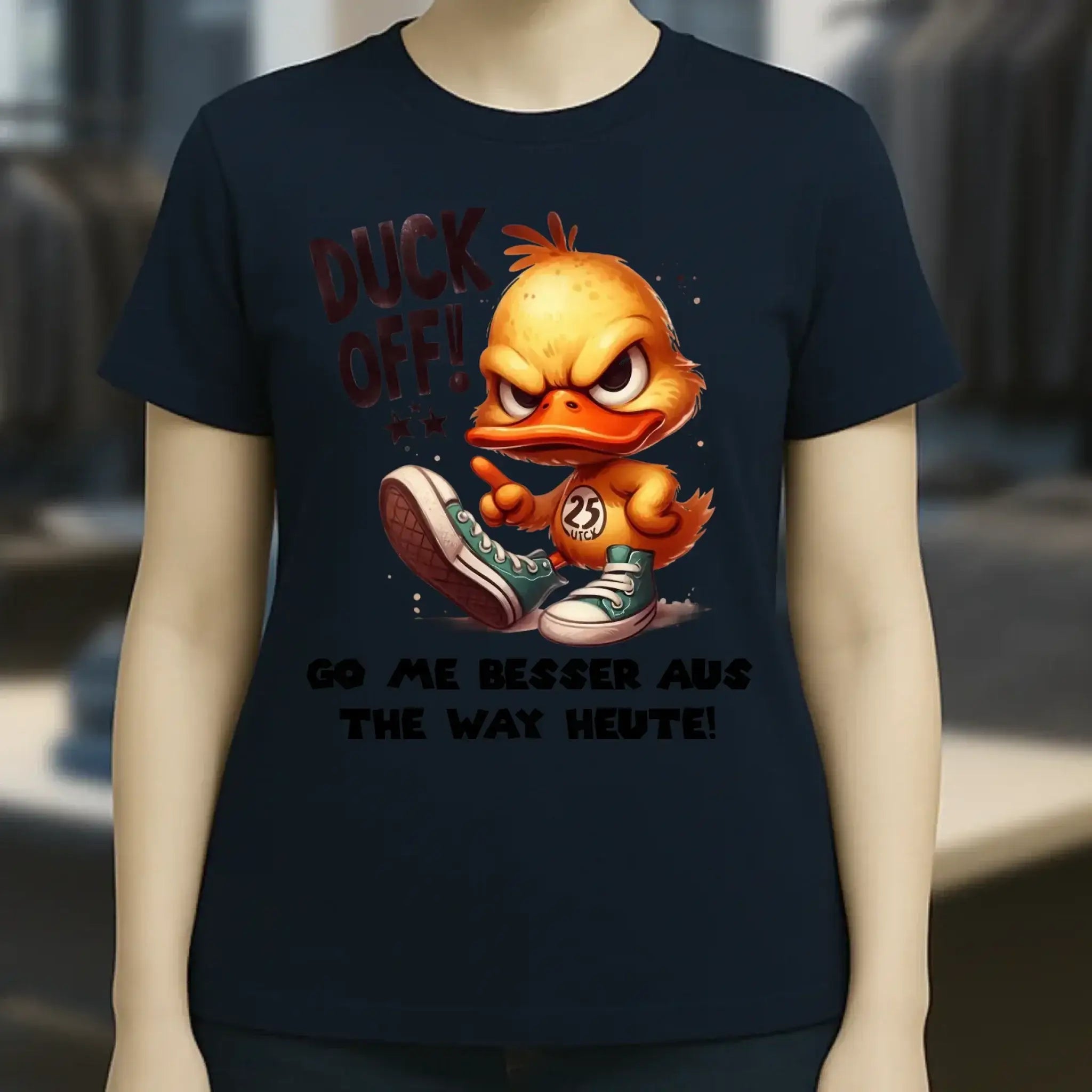DUCK OFF • ENTE • Ladies Premium T-Shirt XS-2XL aus Bio-Baumwolle für Damen • Exklusivdesign • personalisiert