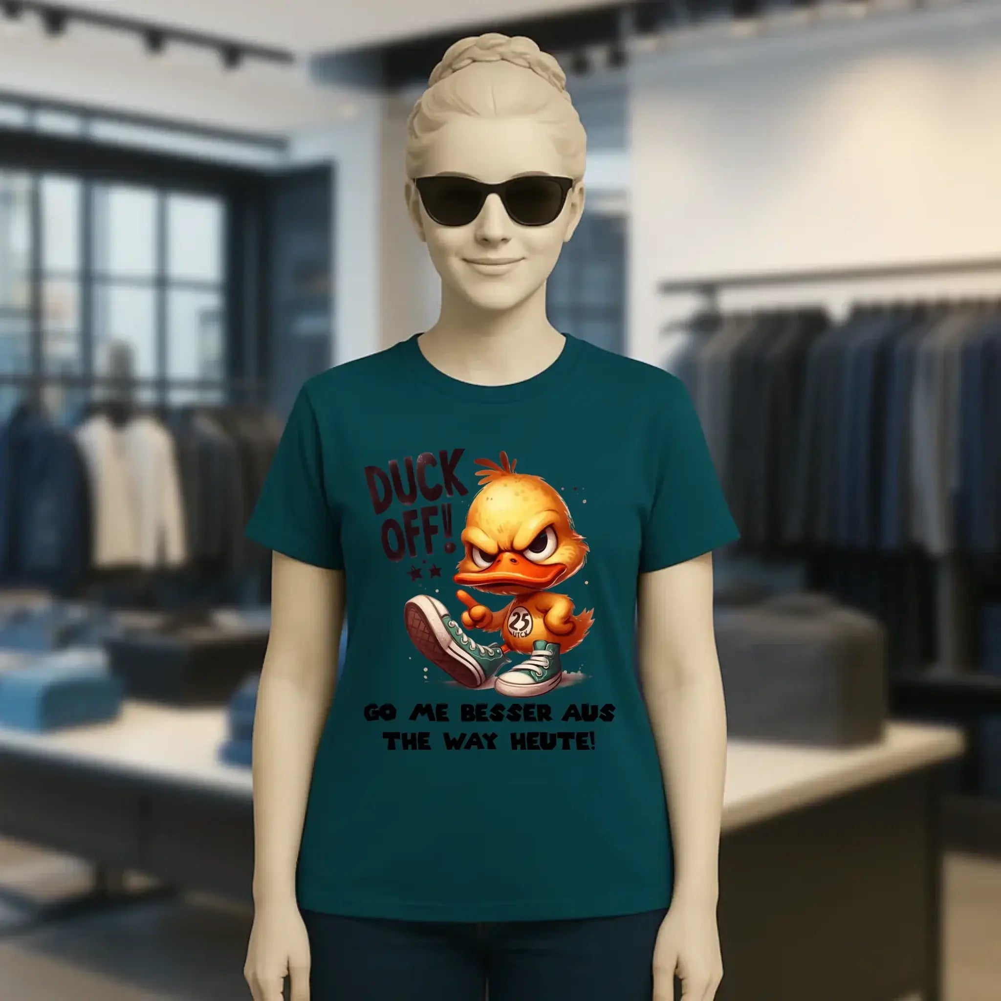 DUCK OFF • ENTE • Ladies Premium T-Shirt XS-2XL aus Bio-Baumwolle für Damen • Exklusivdesign • personalisiert