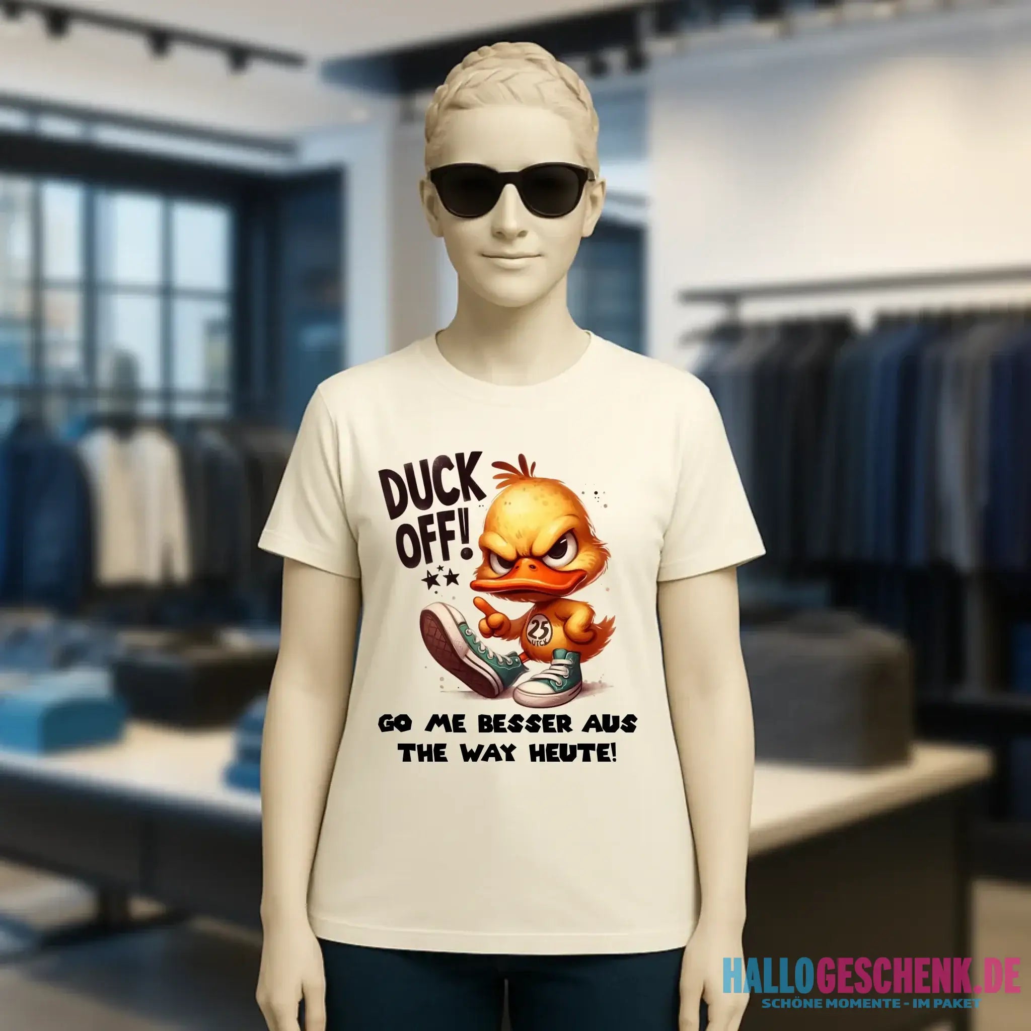 DUCK OFF • ENTE • Ladies Premium T-Shirt XS-2XL aus Bio-Baumwolle für Damen • Exklusivdesign • personalisiert