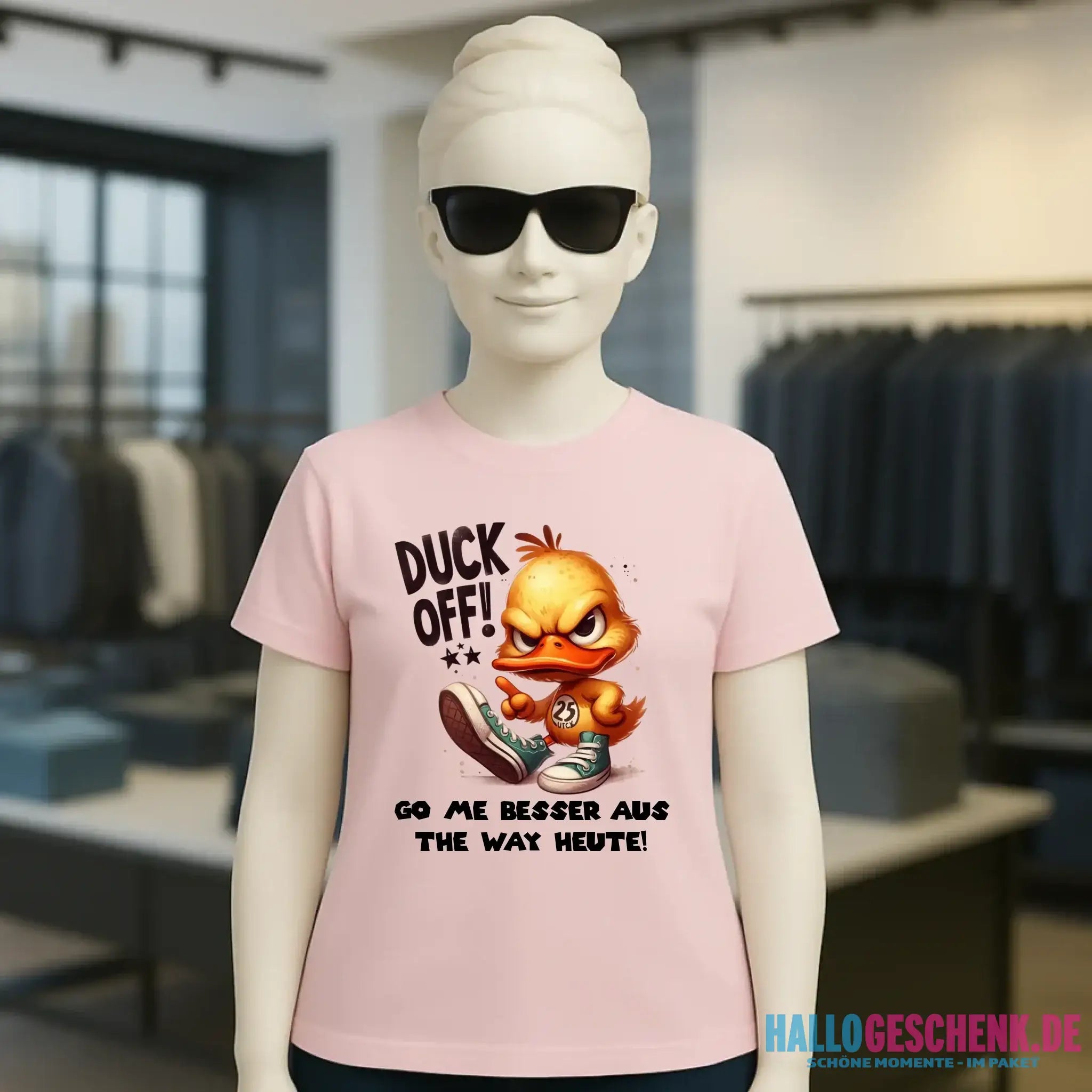DUCK OFF • ENTE • Ladies Premium T-Shirt XS-2XL aus Bio-Baumwolle für Damen • Exklusivdesign • personalisiert
