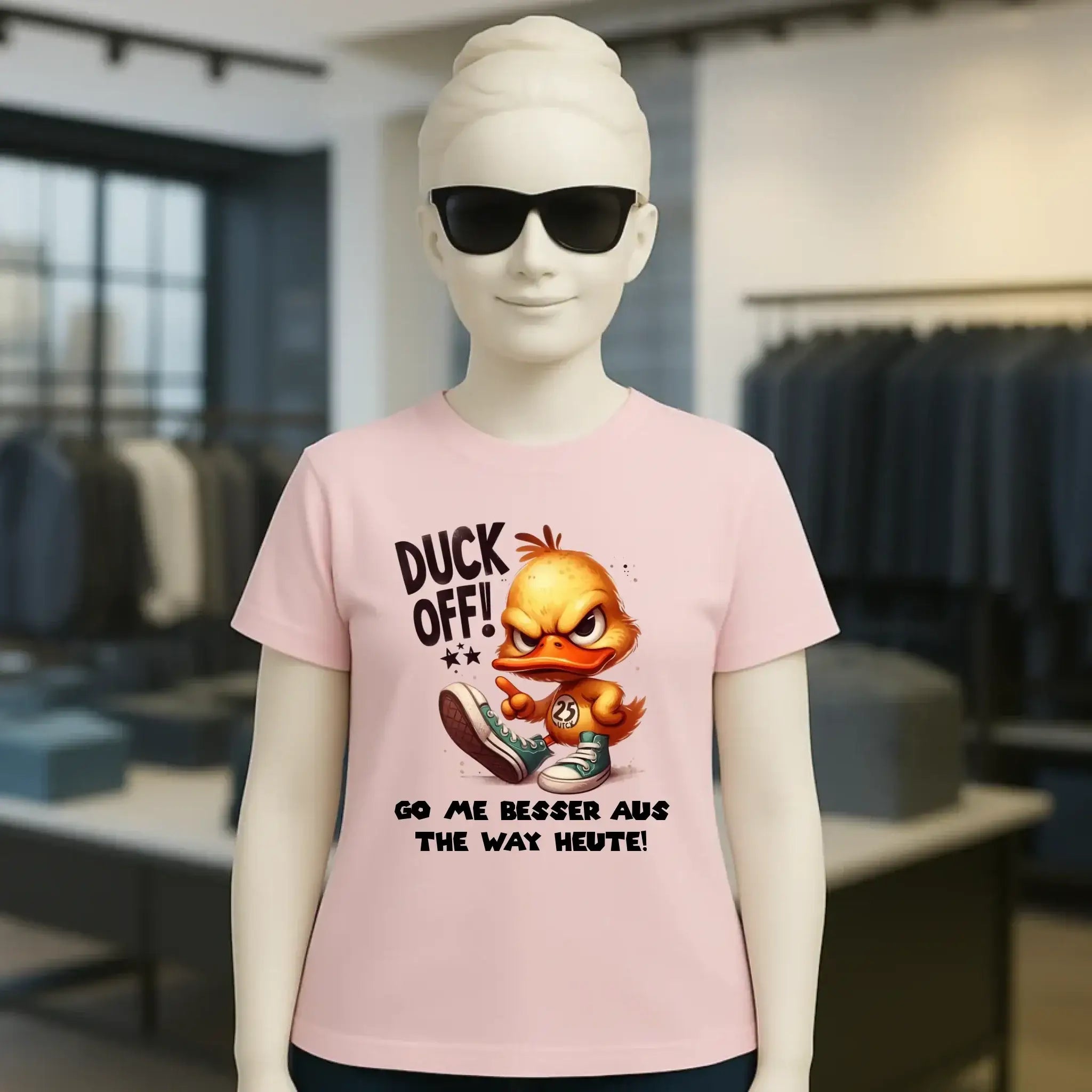 DUCK OFF • ENTE • Ladies Premium T-Shirt XS-2XL aus Bio-Baumwolle für Damen • Exklusivdesign • personalisiert