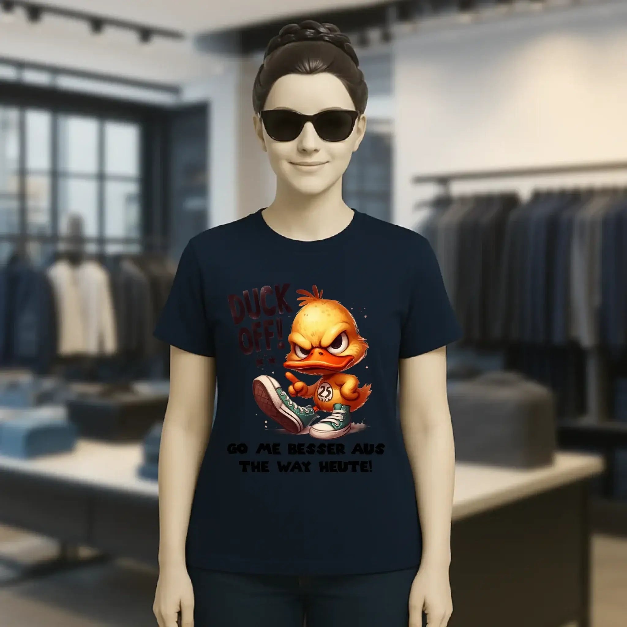 DUCK OFF • ENTE • Ladies Premium T-Shirt XS-2XL aus Bio-Baumwolle für Damen • Exklusivdesign • personalisiert
