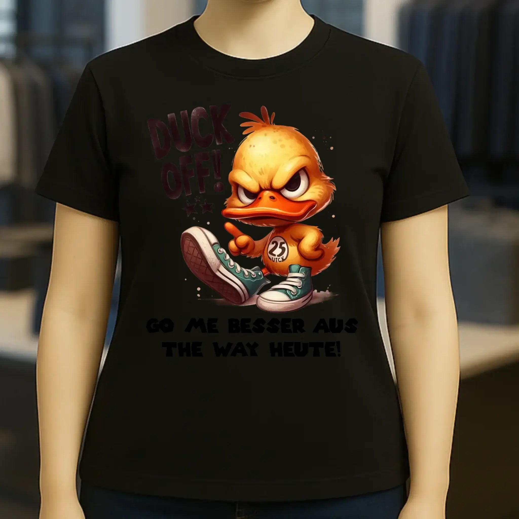 DUCK OFF • ENTE • Ladies Premium T-Shirt XS-2XL aus Bio-Baumwolle für Damen • Exklusivdesign • personalisiert