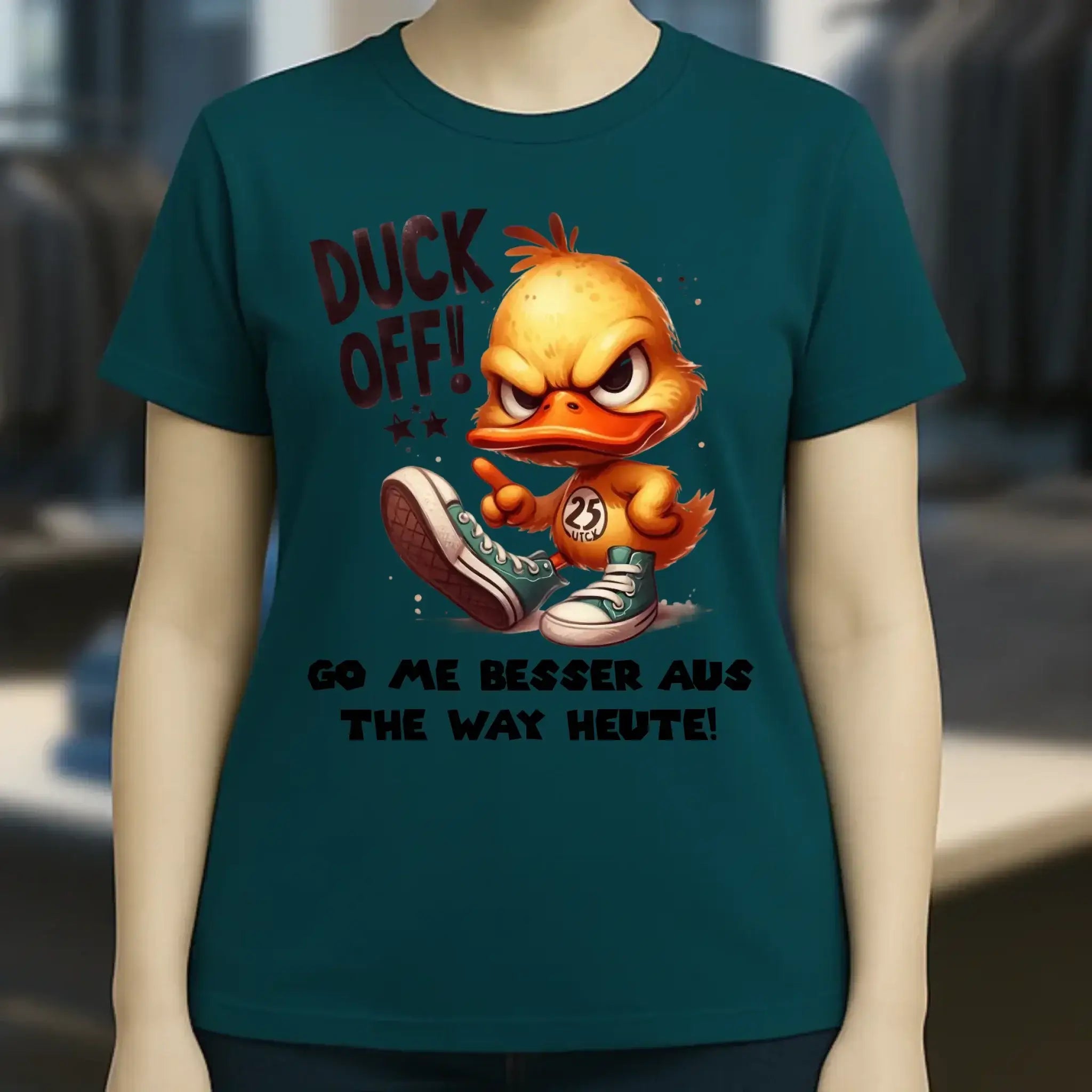 DUCK OFF • ENTE • Ladies Premium T-Shirt XS-2XL aus Bio-Baumwolle für Damen • Exklusivdesign • personalisiert