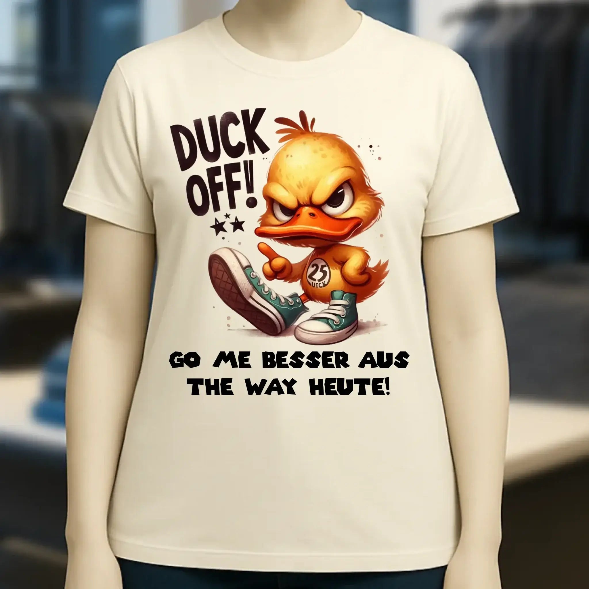 DUCK OFF • ENTE • Ladies Premium T-Shirt XS-2XL aus Bio-Baumwolle für Damen • Exklusivdesign • personalisiert