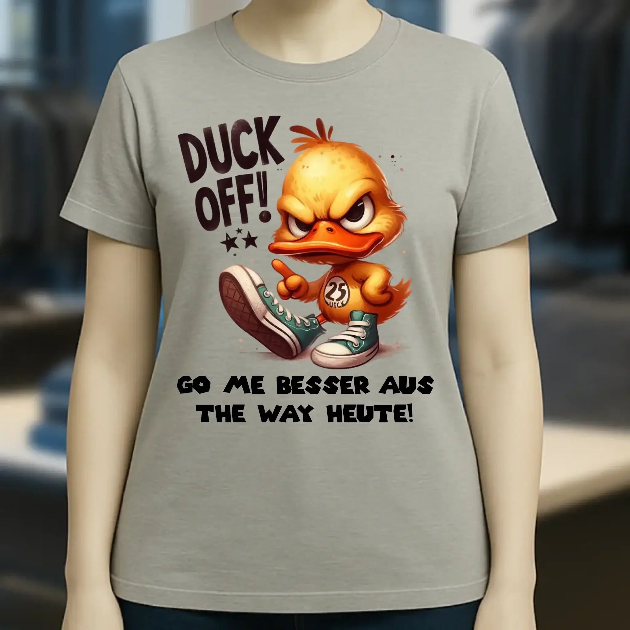 DUCK OFF • ENTE • Ladies Premium T-Shirt XS-2XL aus Bio-Baumwolle für Damen • Exklusivdesign • personalisiert