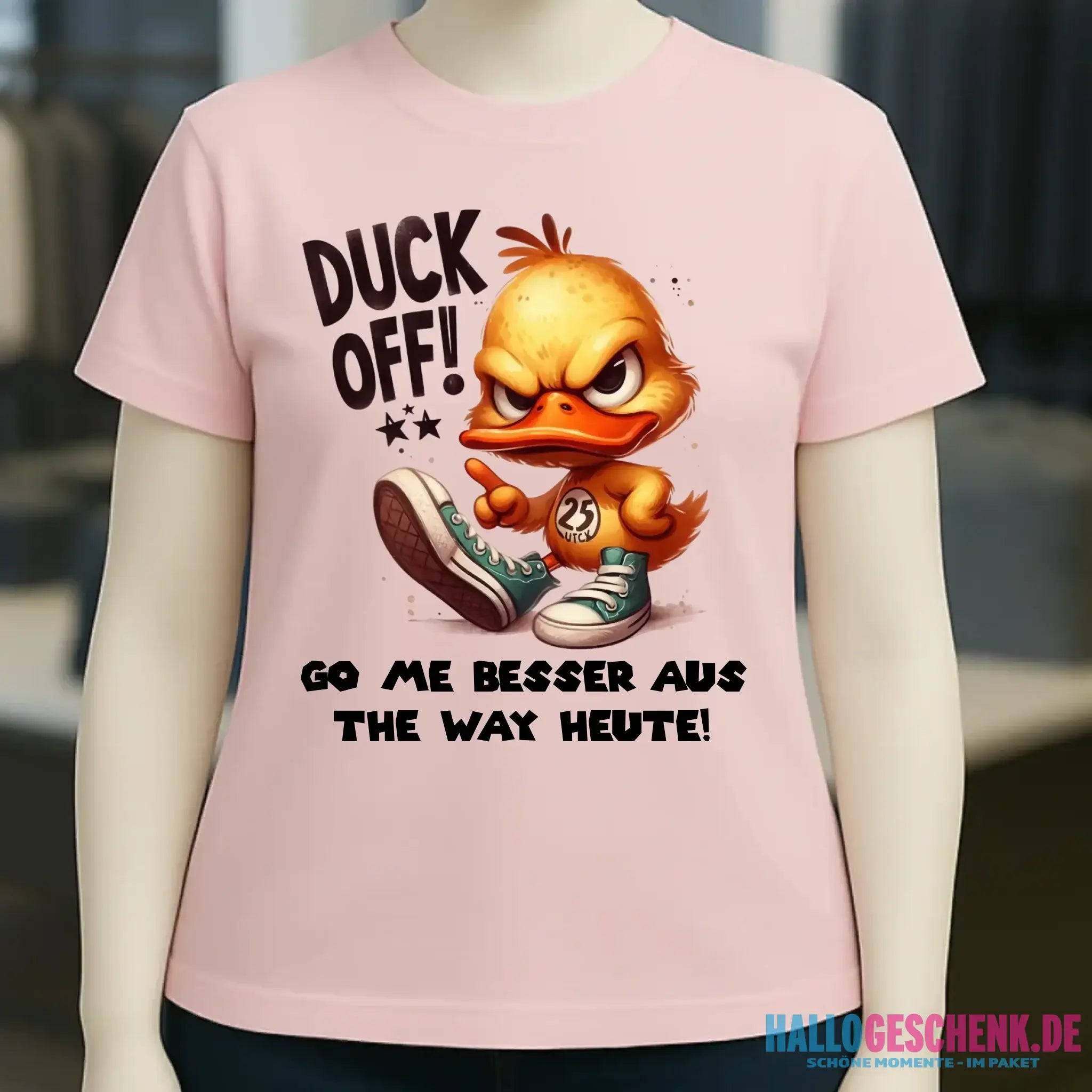 DUCK OFF • ENTE • Ladies Premium T-Shirt XS-2XL aus Bio-Baumwolle für Damen • Exklusivdesign • personalisiert