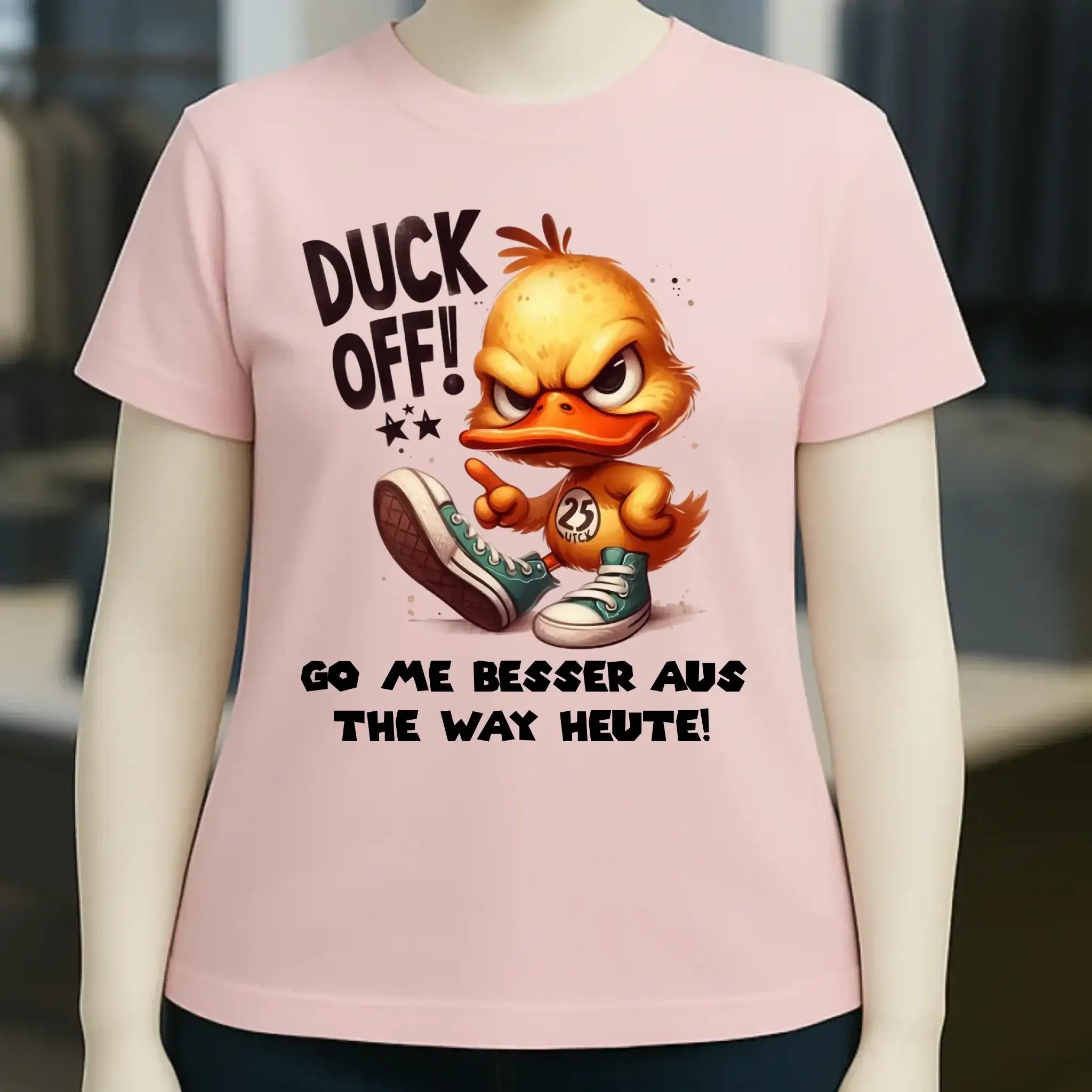 DUCK OFF • ENTE • Ladies Premium T-Shirt XS-2XL aus Bio-Baumwolle für Damen • Exklusivdesign • personalisiert
