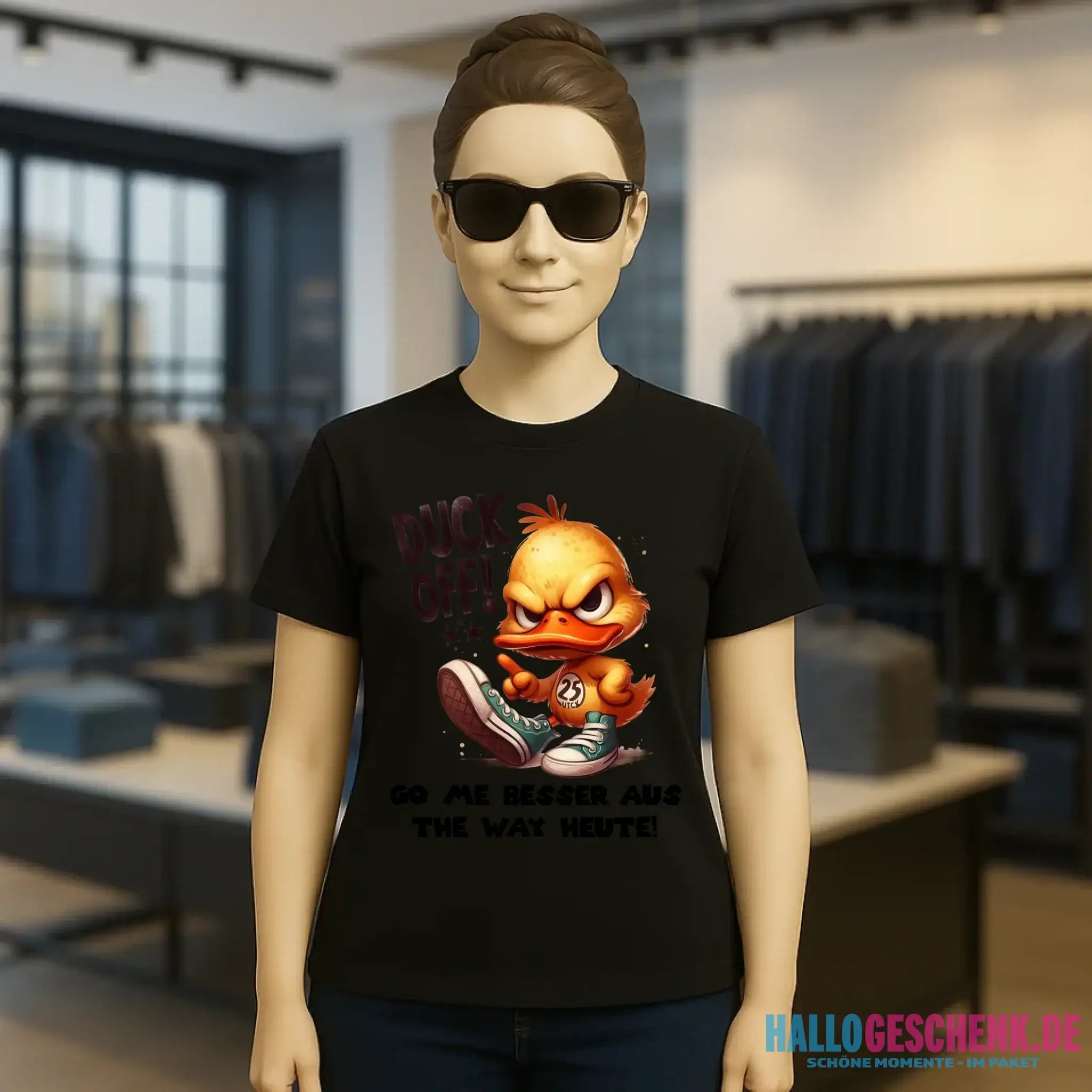 DUCK OFF • ENTE • Ladies Premium T-Shirt XS-2XL aus Bio-Baumwolle für Damen • Exklusivdesign • personalisiert