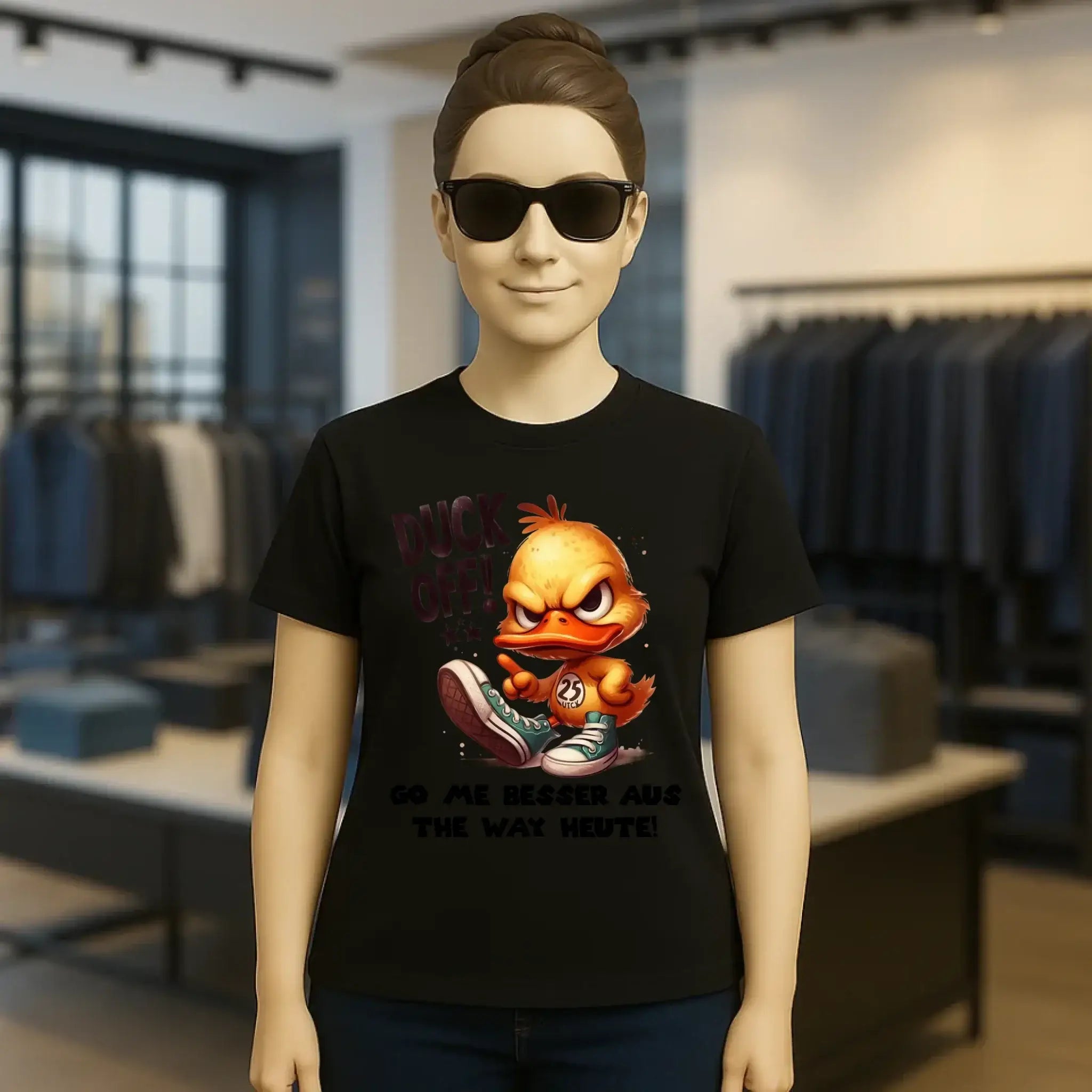 DUCK OFF • ENTE • Ladies Premium T-Shirt XS-2XL aus Bio-Baumwolle für Damen • Exklusivdesign • personalisiert