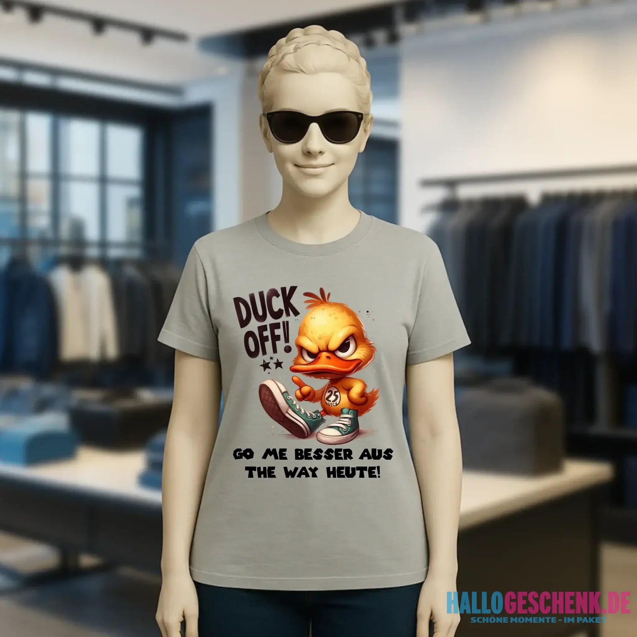 DUCK OFF • ENTE • Ladies Premium T-Shirt XS-2XL aus Bio-Baumwolle für Damen • Exklusivdesign • personalisiert