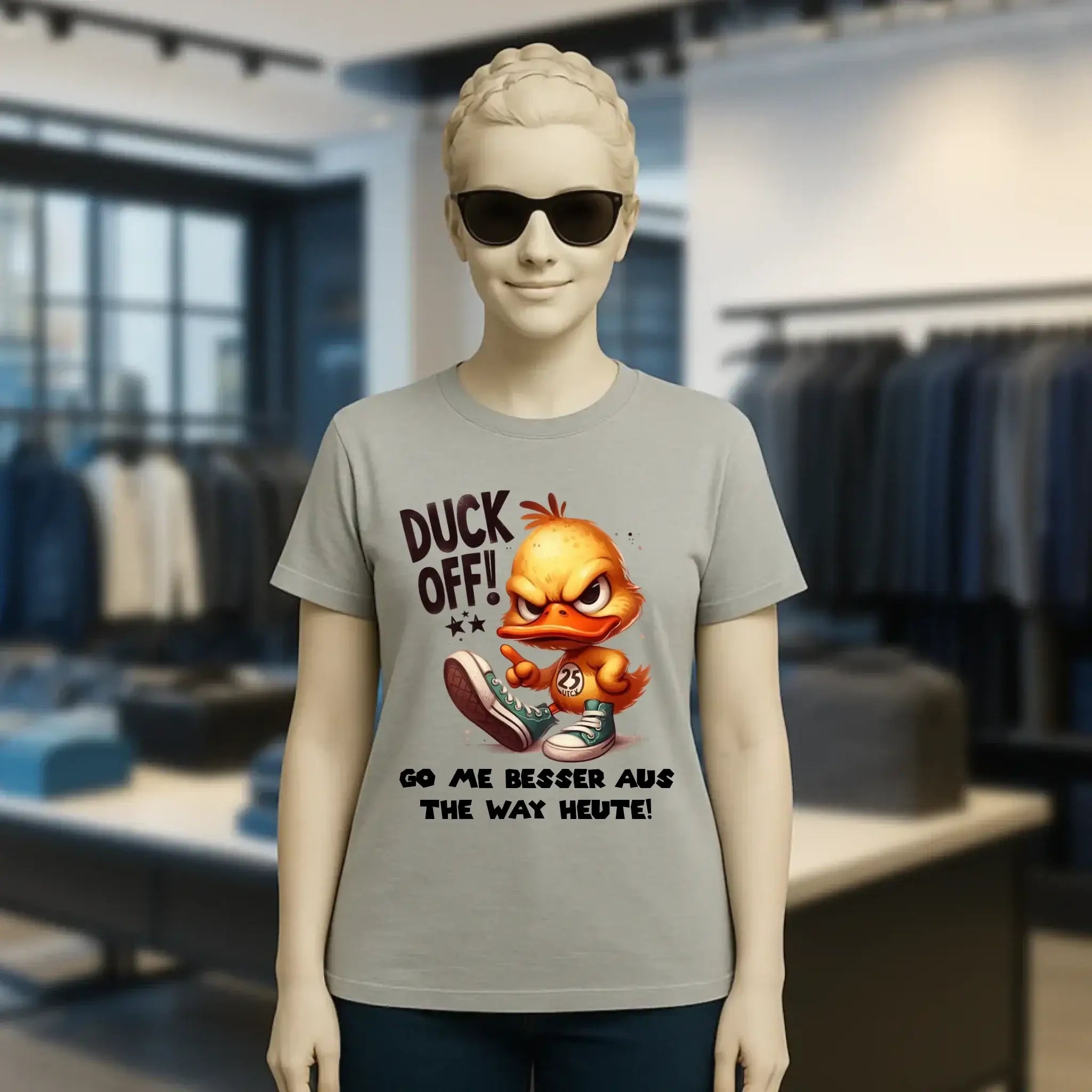 DUCK OFF • ENTE • Ladies Premium T-Shirt XS-2XL aus Bio-Baumwolle für Damen • Exklusivdesign • personalisiert